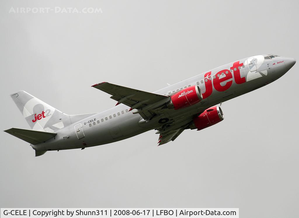 G-CELE, 1988 Boeing 737-33A C/N 24029, On take off rwy 32L...