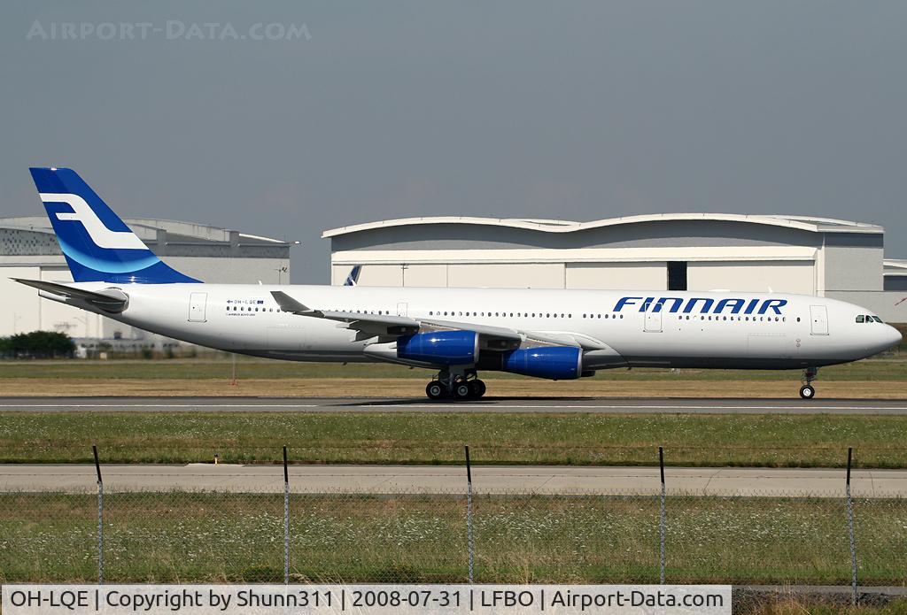 OH-LQE, 2008 Airbus A340-313E C/N 938, Ready for take off rwy 14R and for delivery flight...