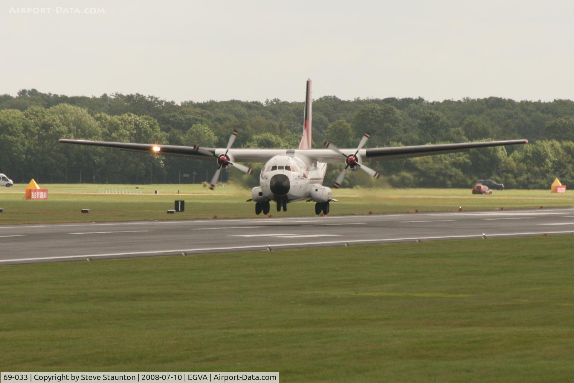 69-033, Transall C-160D C/N D33, Taken at the Royal International Air Tattoo 2008 during arrivals and departures (show days cancelled due to bad weather)