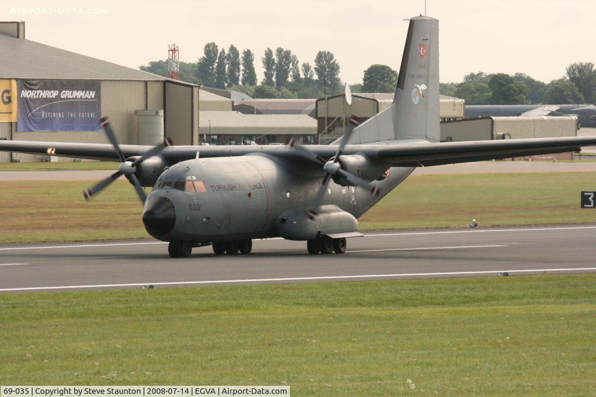 69-035, Transall C-160D C/N D35, Taken at the Royal International Air Tattoo 2008 during arrivals and departures (show days cancelled due to bad weather)