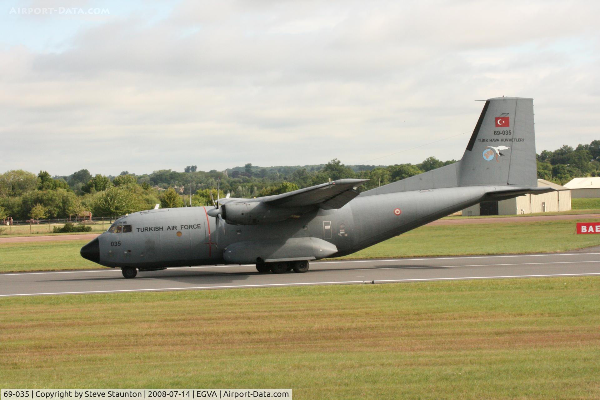 69-035, Transall C-160D C/N D35, Taken at the Royal International Air Tattoo 2008 during arrivals and departures (show days cancelled due to bad weather)