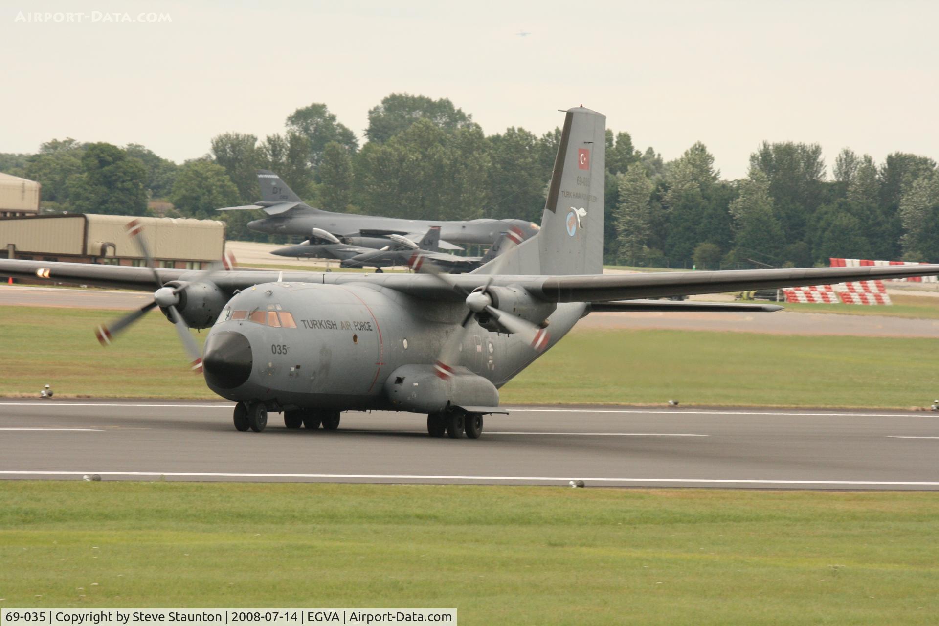69-035, Transall C-160D C/N D35, Taken at the Royal International Air Tattoo 2008 during arrivals and departures (show days cancelled due to bad weather)