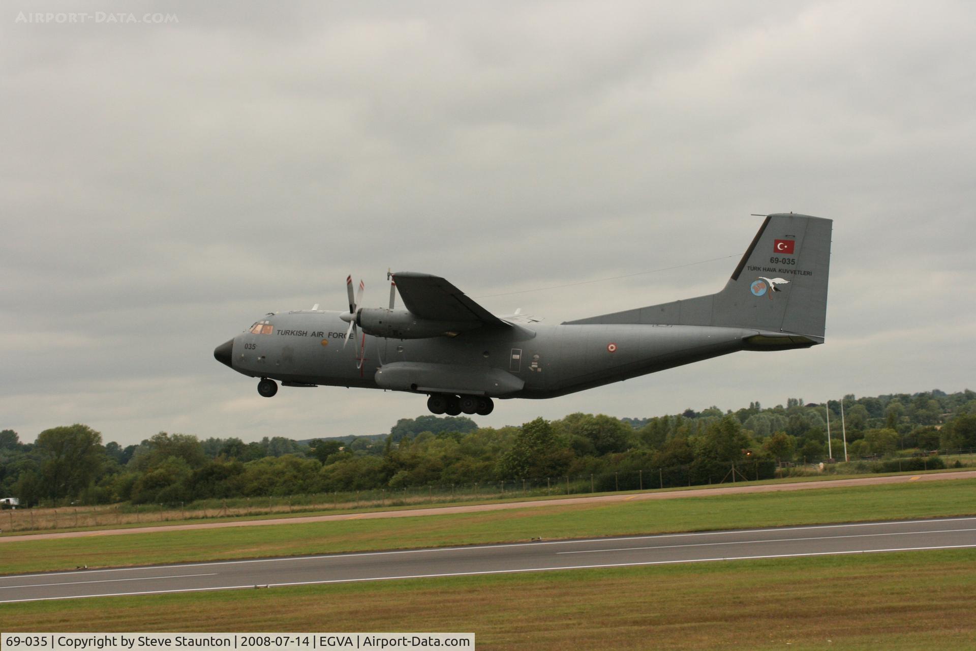 69-035, Transall C-160D C/N D35, Taken at the Royal International Air Tattoo 2008 during arrivals and departures (show days cancelled due to bad weather)