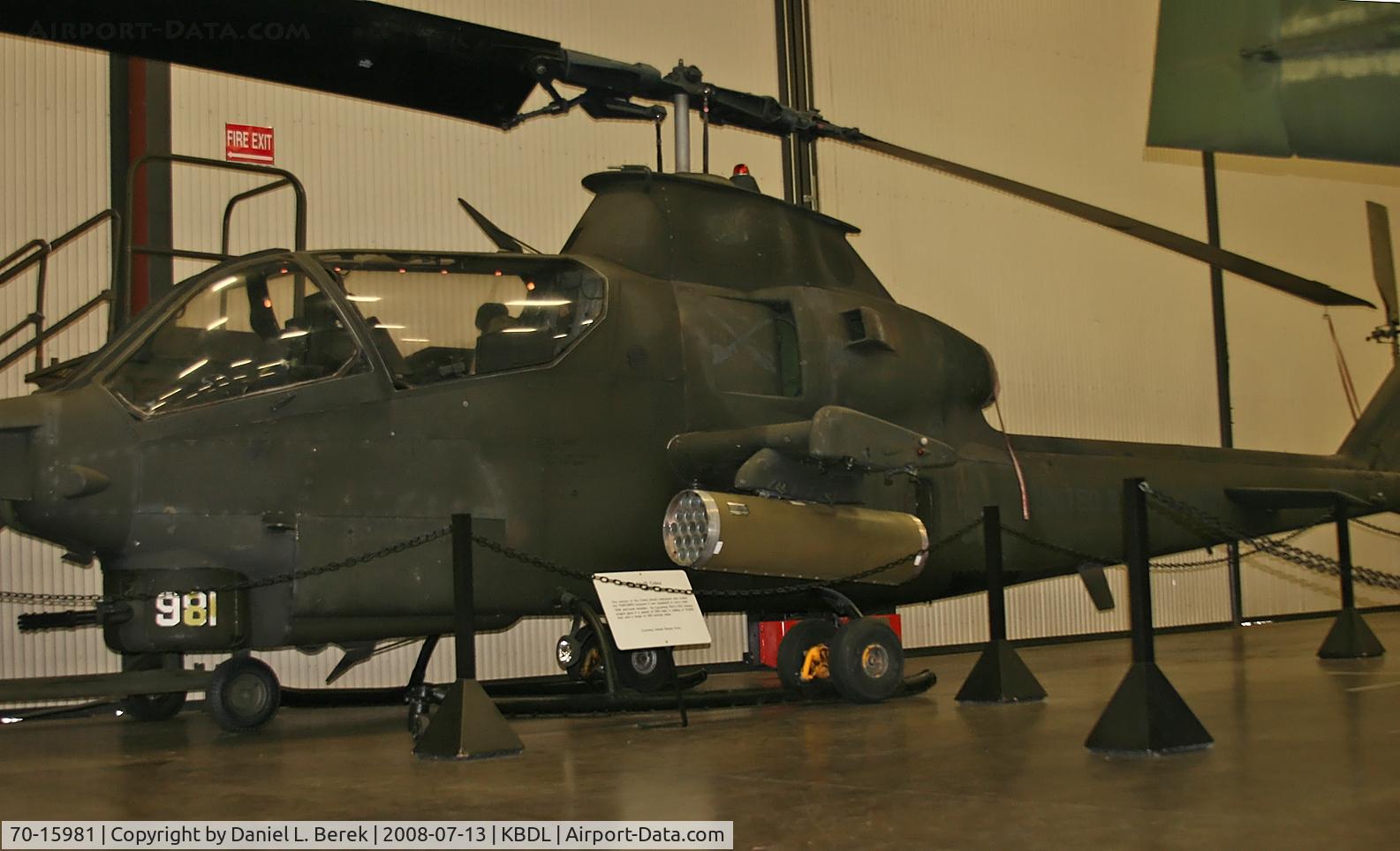 70-15981, 1971 Bell AH-1S Cobra C/N 20925, This old warrior is preserved at the New England Air Museum.