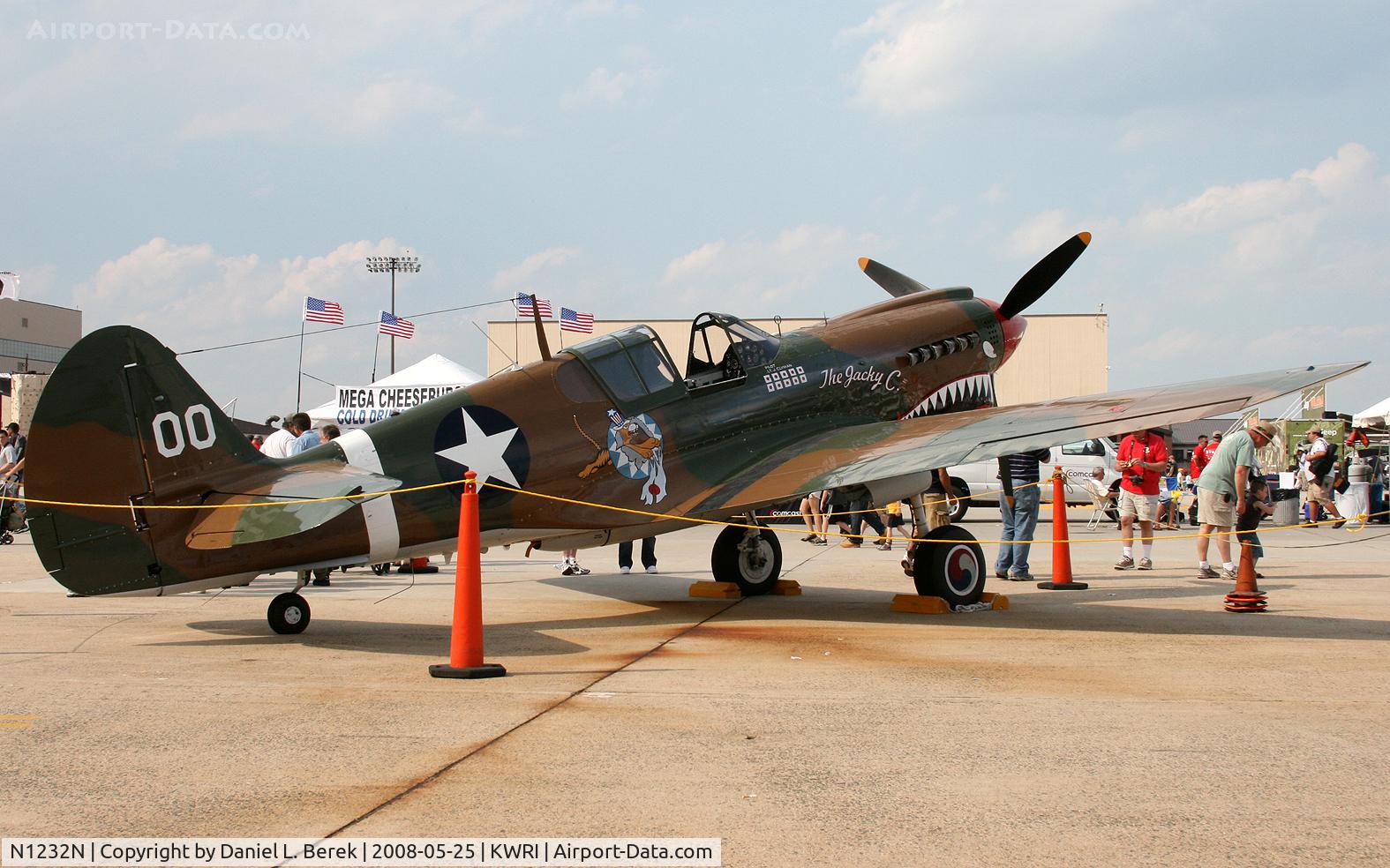 N1232N, 1943 Curtiss P-40N Warhawk C/N 27483, An old soldier enjoys the attention at the 2008 McGuire Air Force Base Open House.