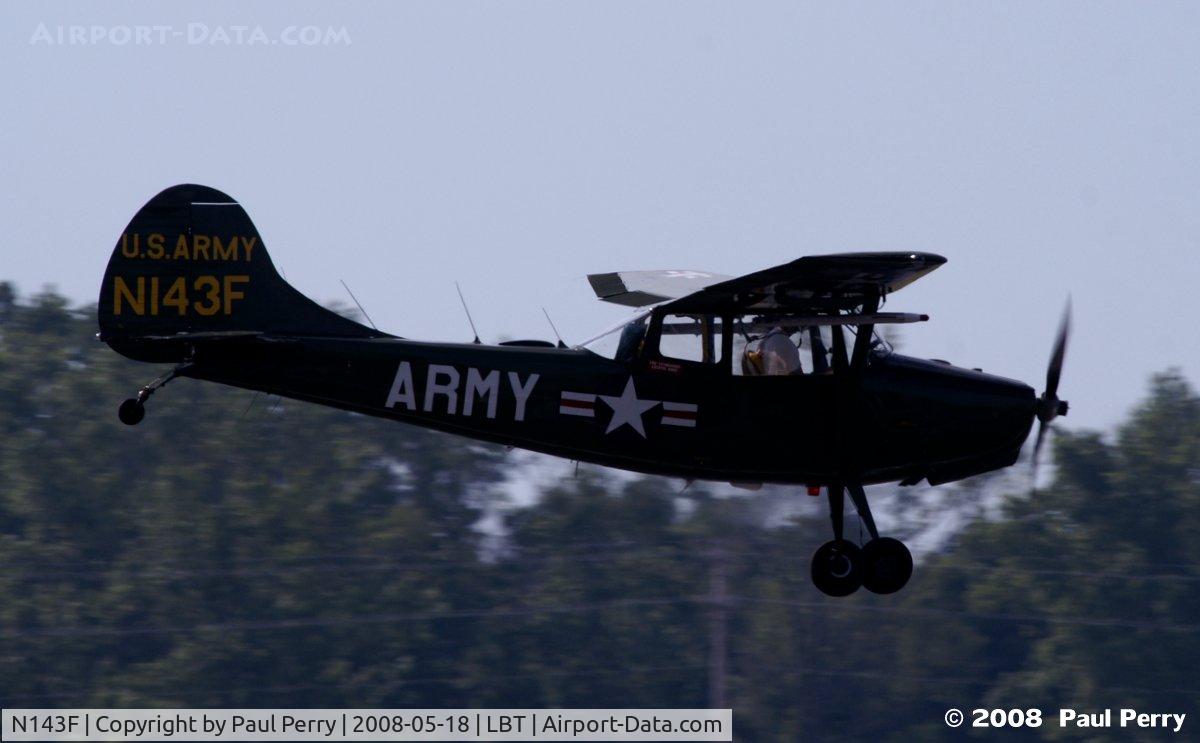 N143F, 1953 Cessna L-19E Bird Dog Bird Dog C/N 23488, FAC leaving the area