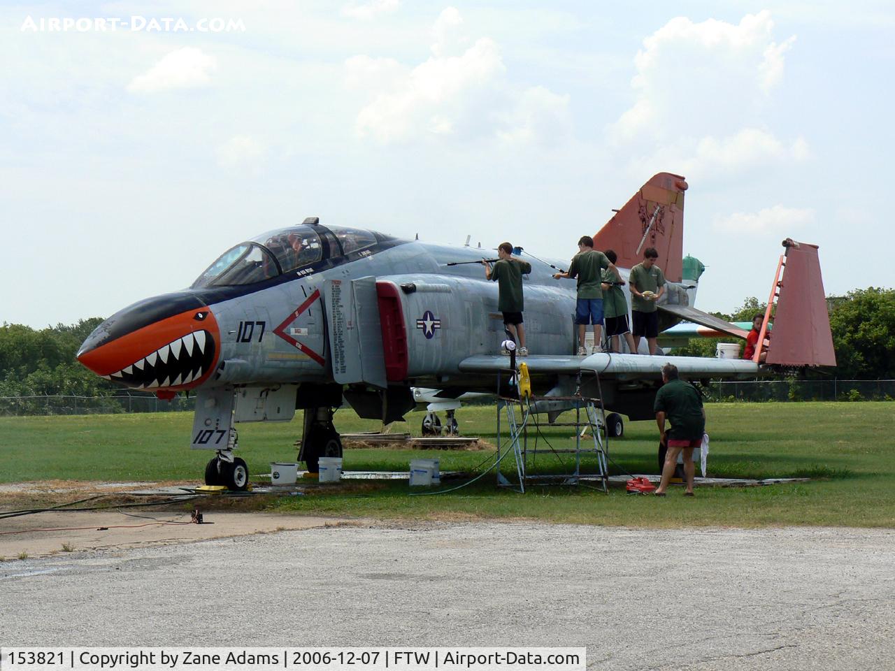 153821, McDonnell QF-4S Phantom II C/N 2135, F-4J-30-MC PhantomII at OV-10 Bronco Museum / Vintage Flying Museum, Ft. Worth, TX this aricraft ended it's service as QF-4S Drone at Point Mugu, CA. It survived the missle range and now is on display.