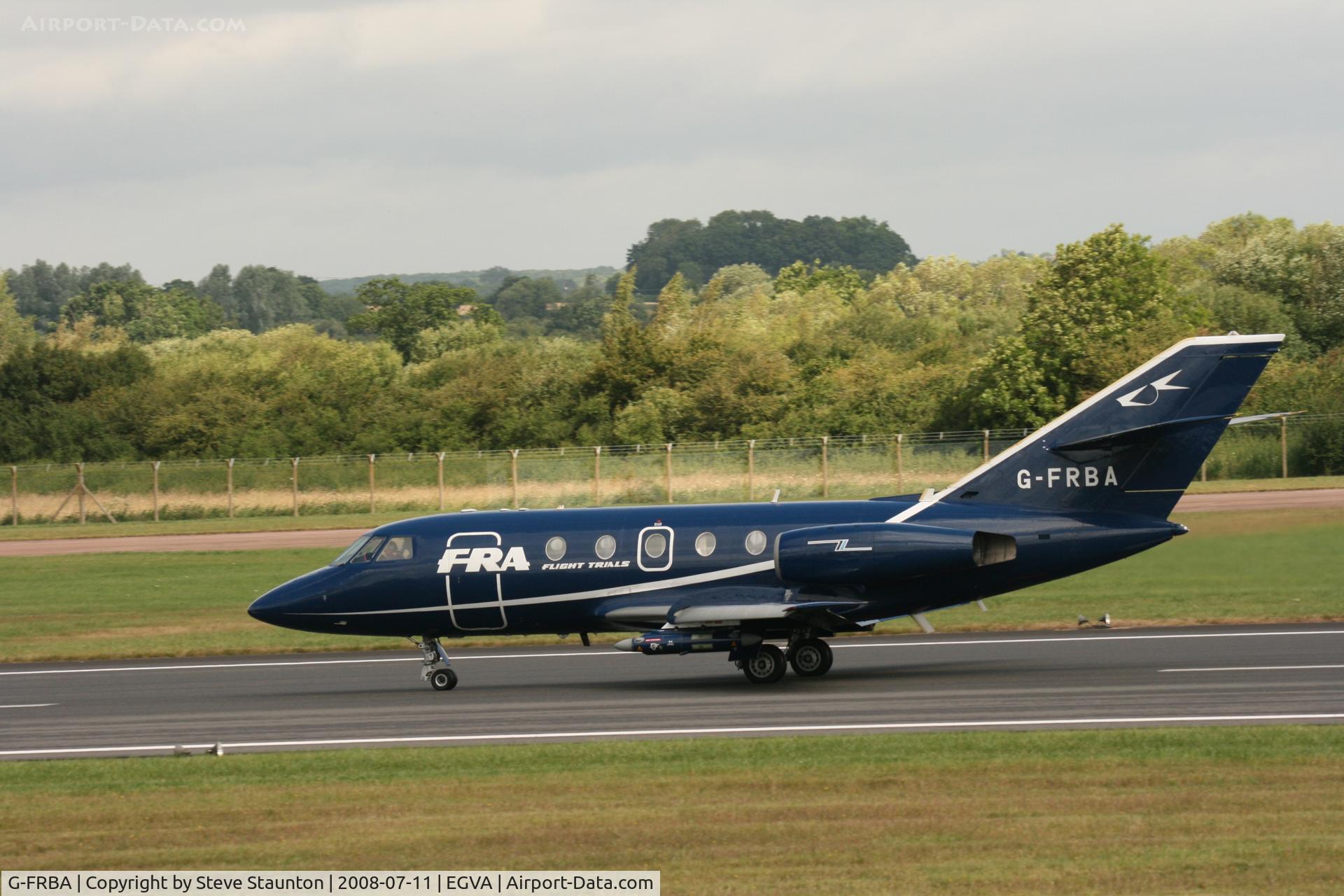 G-FRBA, 1970 Dassault Falcon 20 C/N 178, Taken at the Royal International Air Tattoo 2008 during arrivals and departures (show days cancelled due to bad weather)