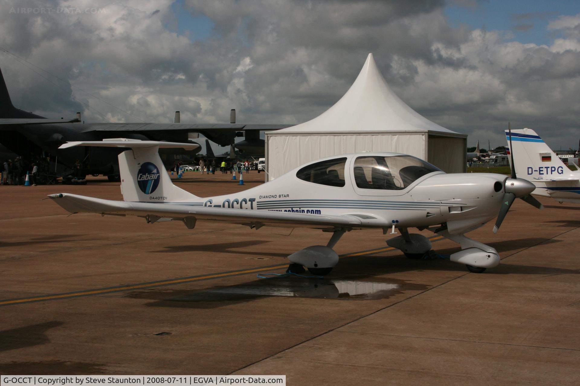 G-OCCT, 2006 Diamond DA-40D Diamond Star C/N D4.250, Taken at the Royal International Air Tattoo 2008 during arrivals and departures (show days cancelled due to bad weather)