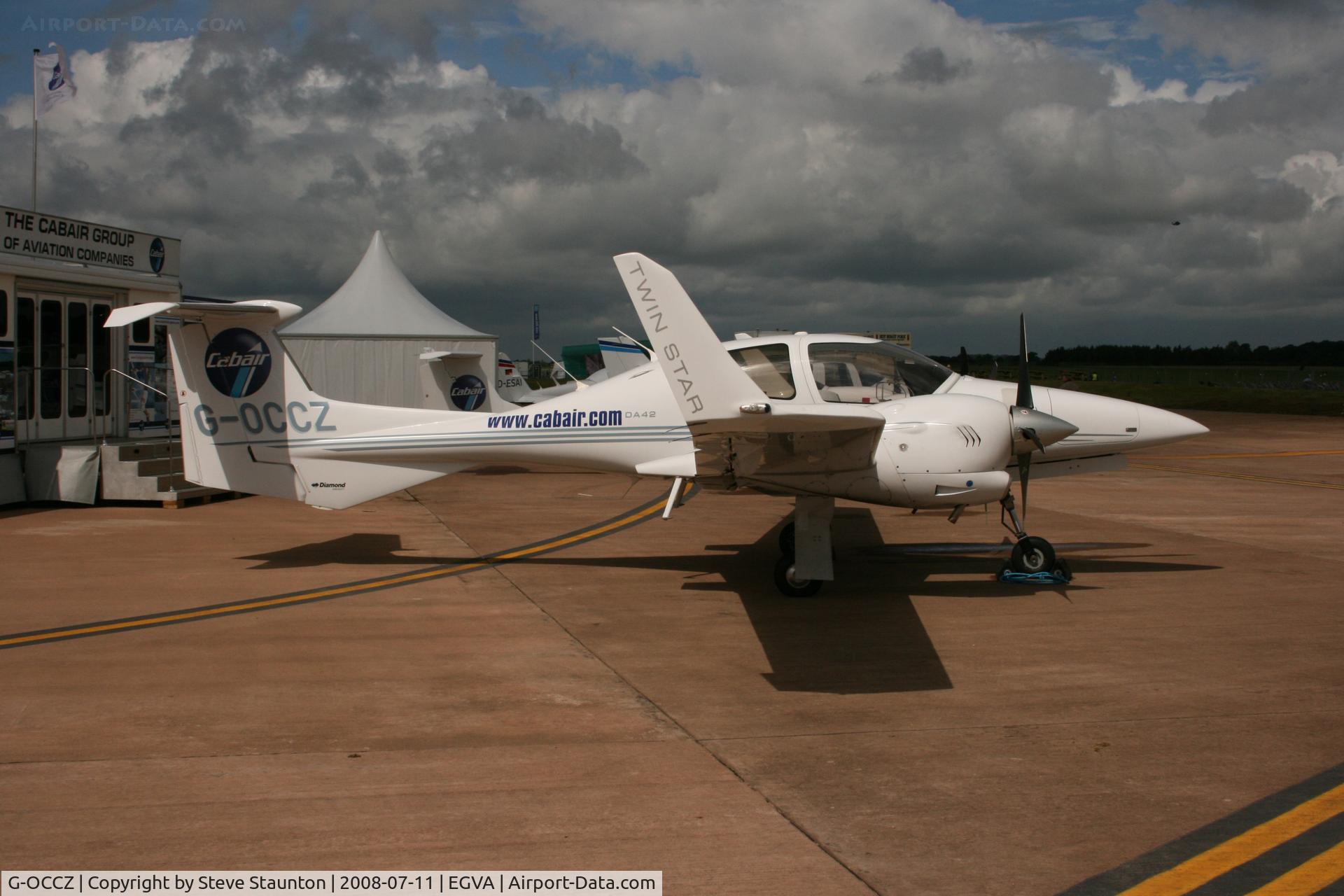 G-OCCZ, 2006 Diamond DA-42 Twin Star C/N 42.161, Taken at the Royal International Air Tattoo 2008 during arrivals and departures (show days cancelled due to bad weather)