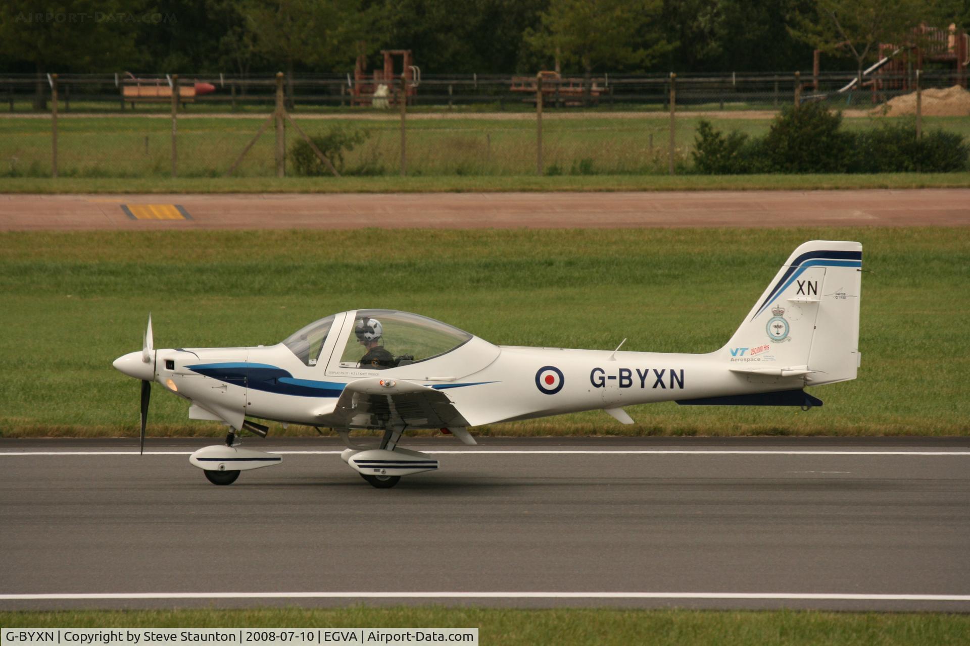 G-BYXN, 2001 Grob G-115E Tutor T1 C/N 82174/E, Taken at the Royal International Air Tattoo 2008 during arrivals and departures (show days cancelled due to bad weather)