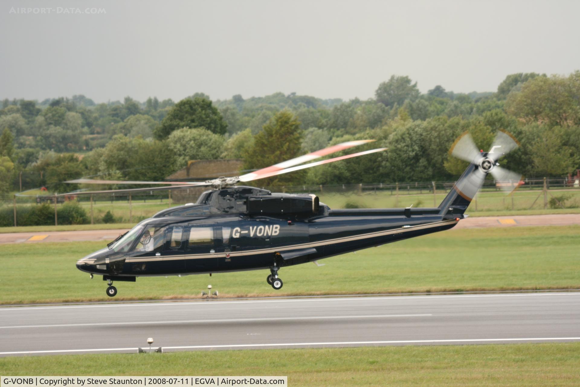 G-VONB, 1992 Sikorsky S-76B C/N 760399, Taken at the Royal International Air Tattoo 2008 during arrivals and departures (show days cancelled due to bad weather)