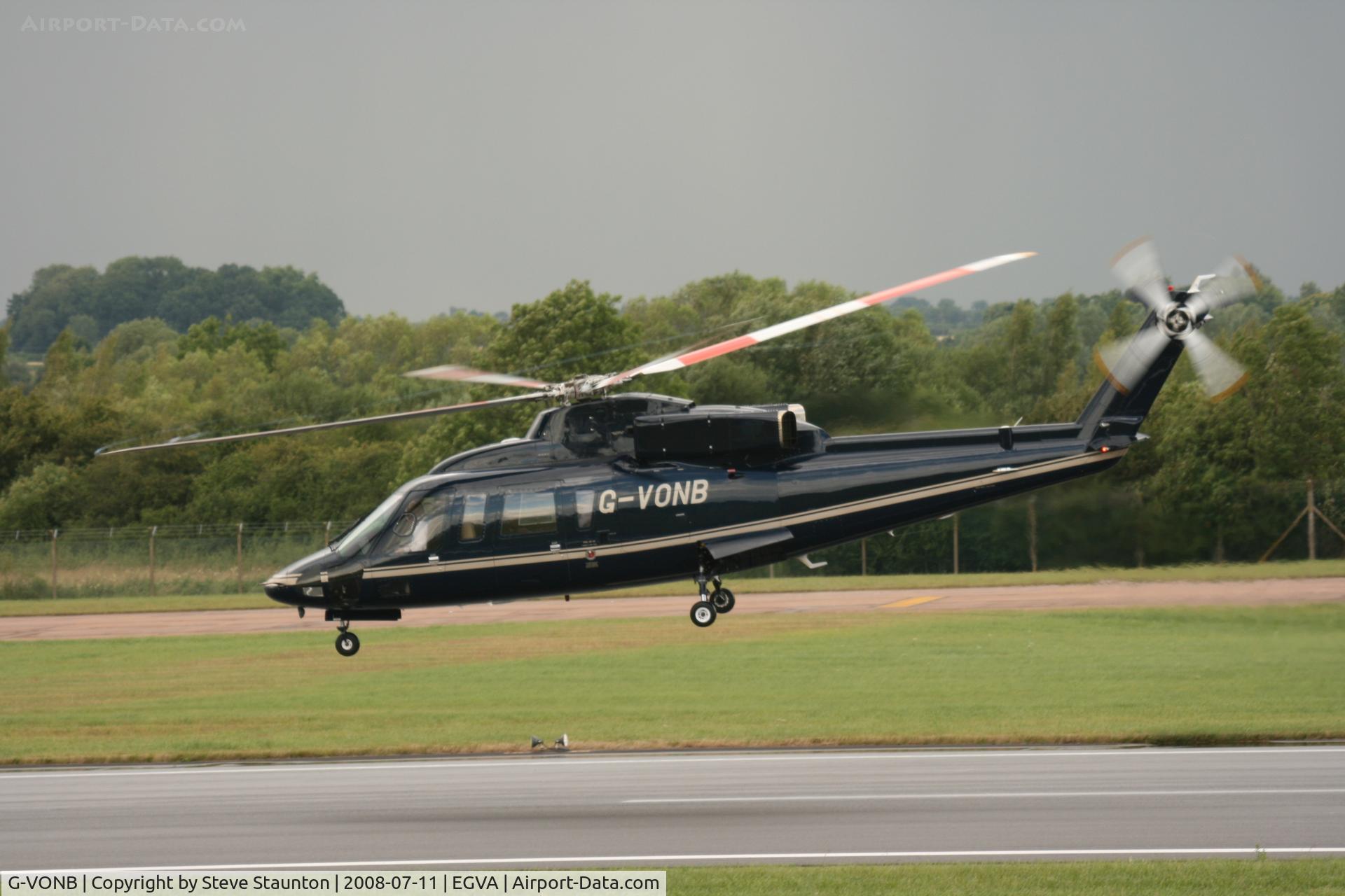 G-VONB, 1992 Sikorsky S-76B C/N 760399, Taken at the Royal International Air Tattoo 2008 during arrivals and departures (show days cancelled due to bad weather)