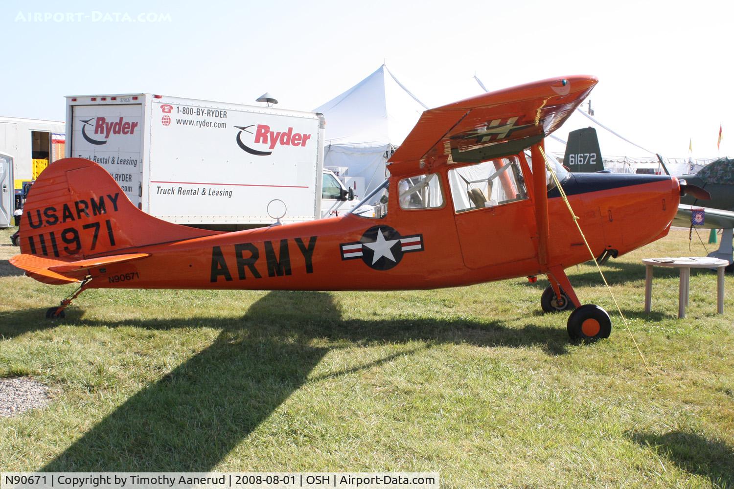 N90671, 1951 Cessna O-1A Bird Dog C/N 22285, EAA AirVenture 2008
