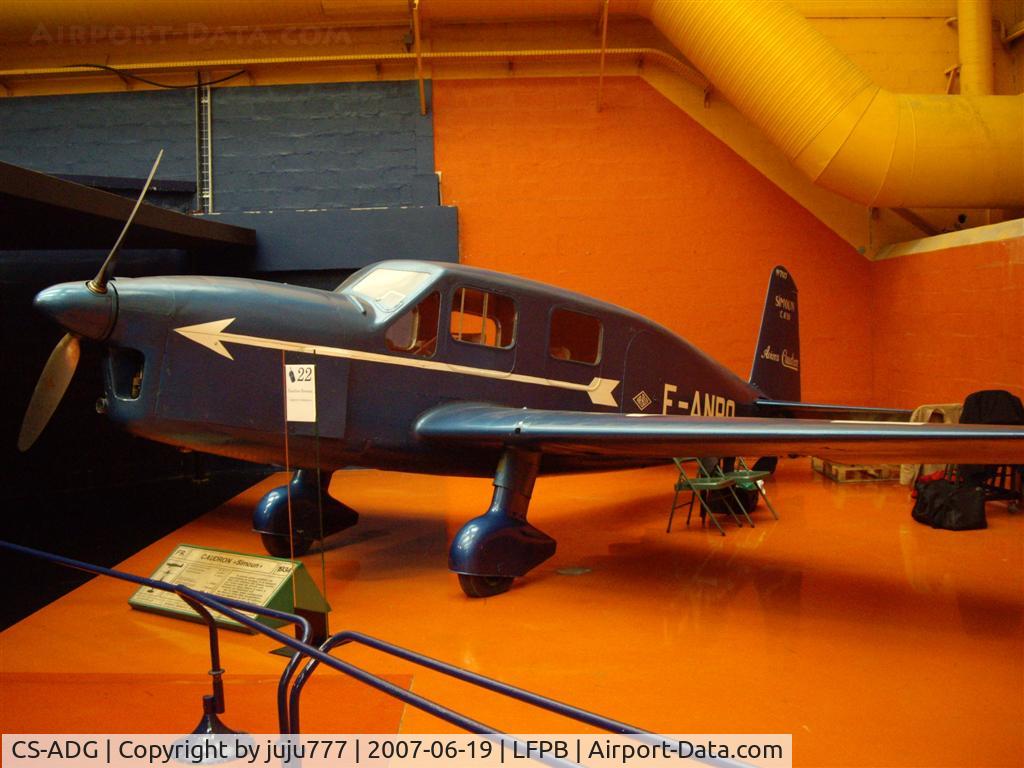 CS-ADG, Caudron C.635M Simoun C/N 15/7017, on display at Le Bourget Muséum for simu St Exuperi plane whit imatriculation F-ANRO