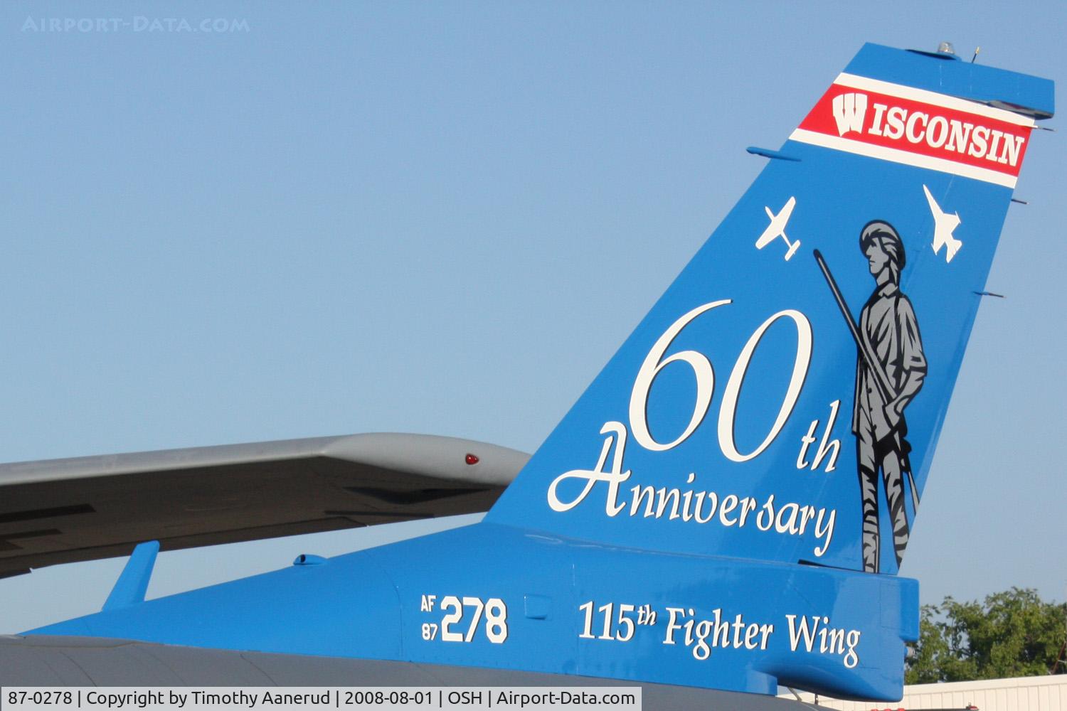 87-0278, General Dynamics F-16C Fighting Falcon C/N 5C-539, EAA AirVenture 2008