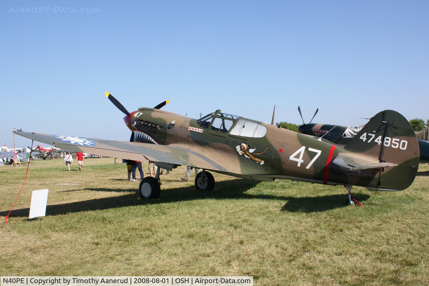 N40PE, 1942 Curtiss P-40E C/N AK905, EAA AirVenture 2008