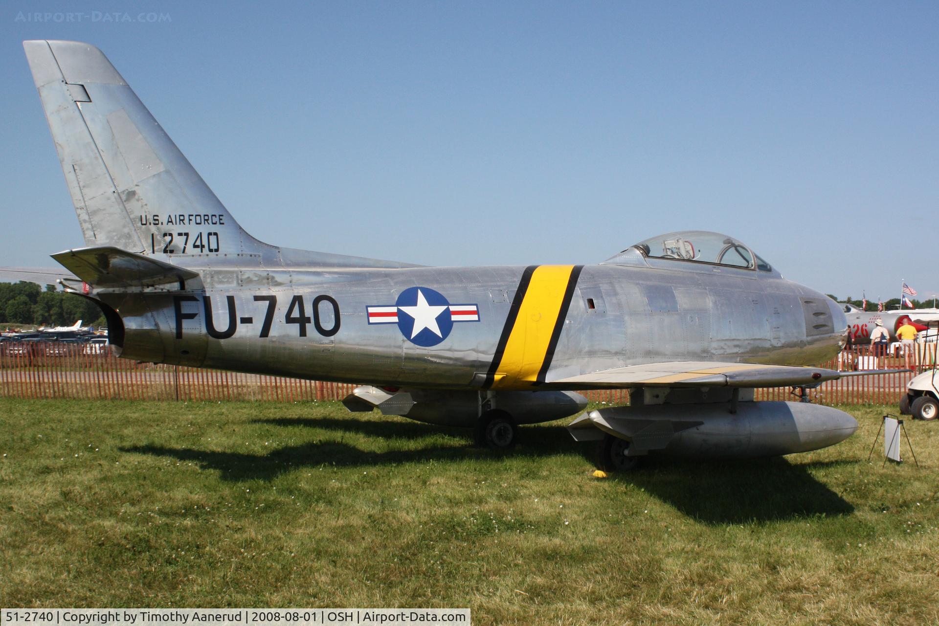 51-2740, 1951 North American F-86E Sabre C/N 172-23, EAA AirVenture 2008, North American F-86E-10-NA Sabre
