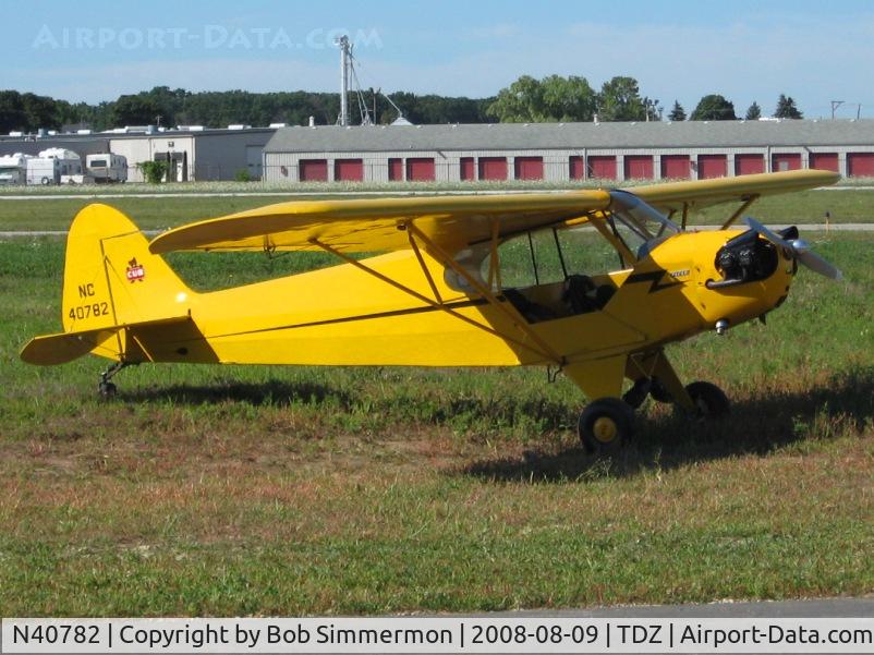 N40782, 1941 Piper J3F-65 Cub C/N 7496, EAA breakfast fly-in at Toledo, OH.