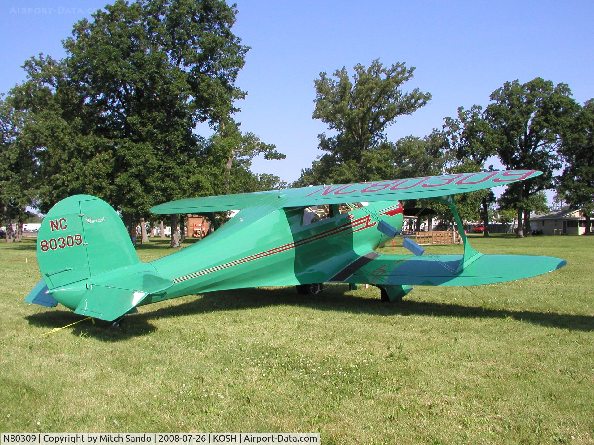N80309, 1946 Beech G17S C/N B-8, EAA AirVenture 2008.