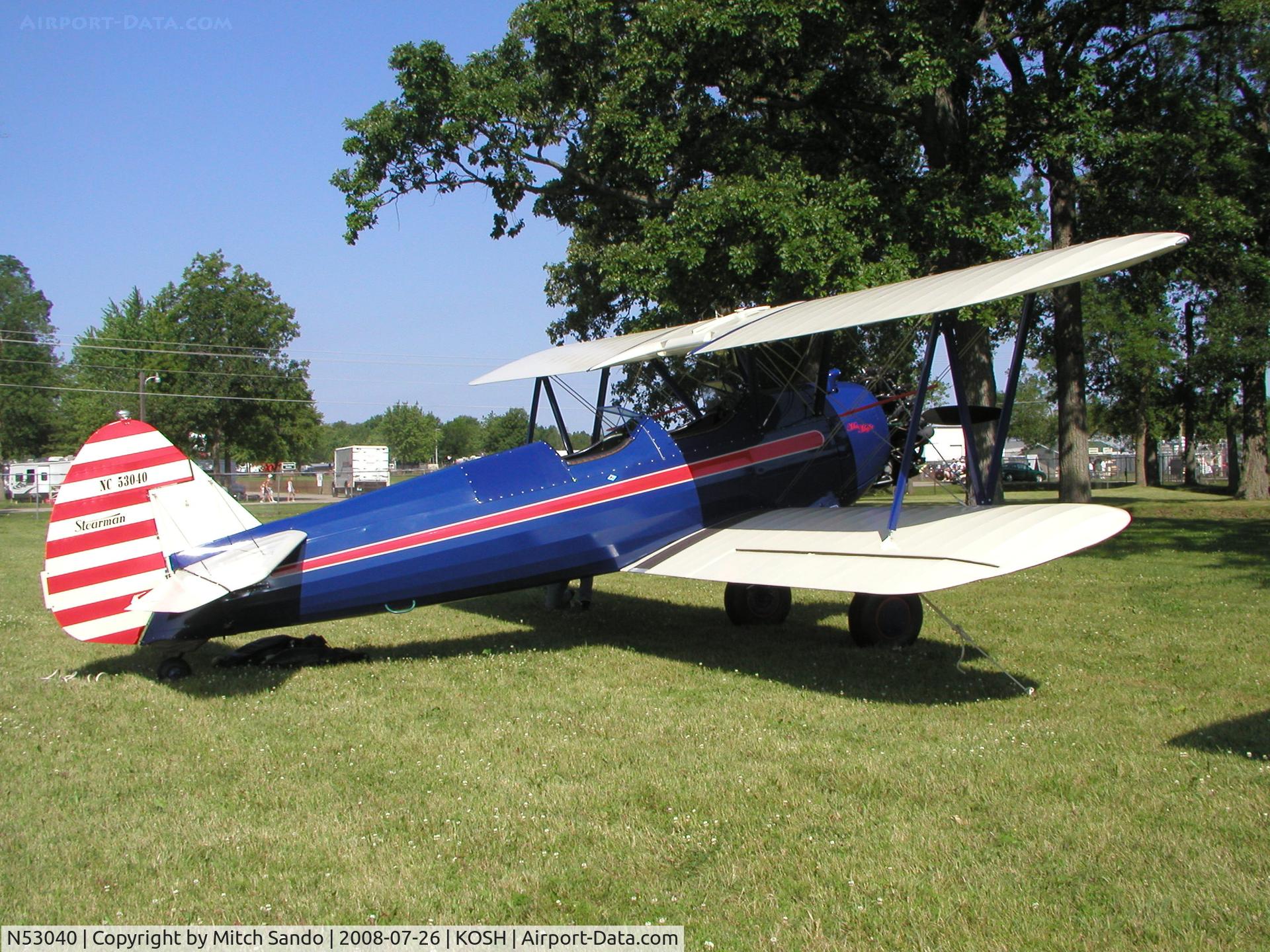 N53040, 1941 Boeing A75N1(PT17) C/N 75-799, EAA AirVenture 2008.