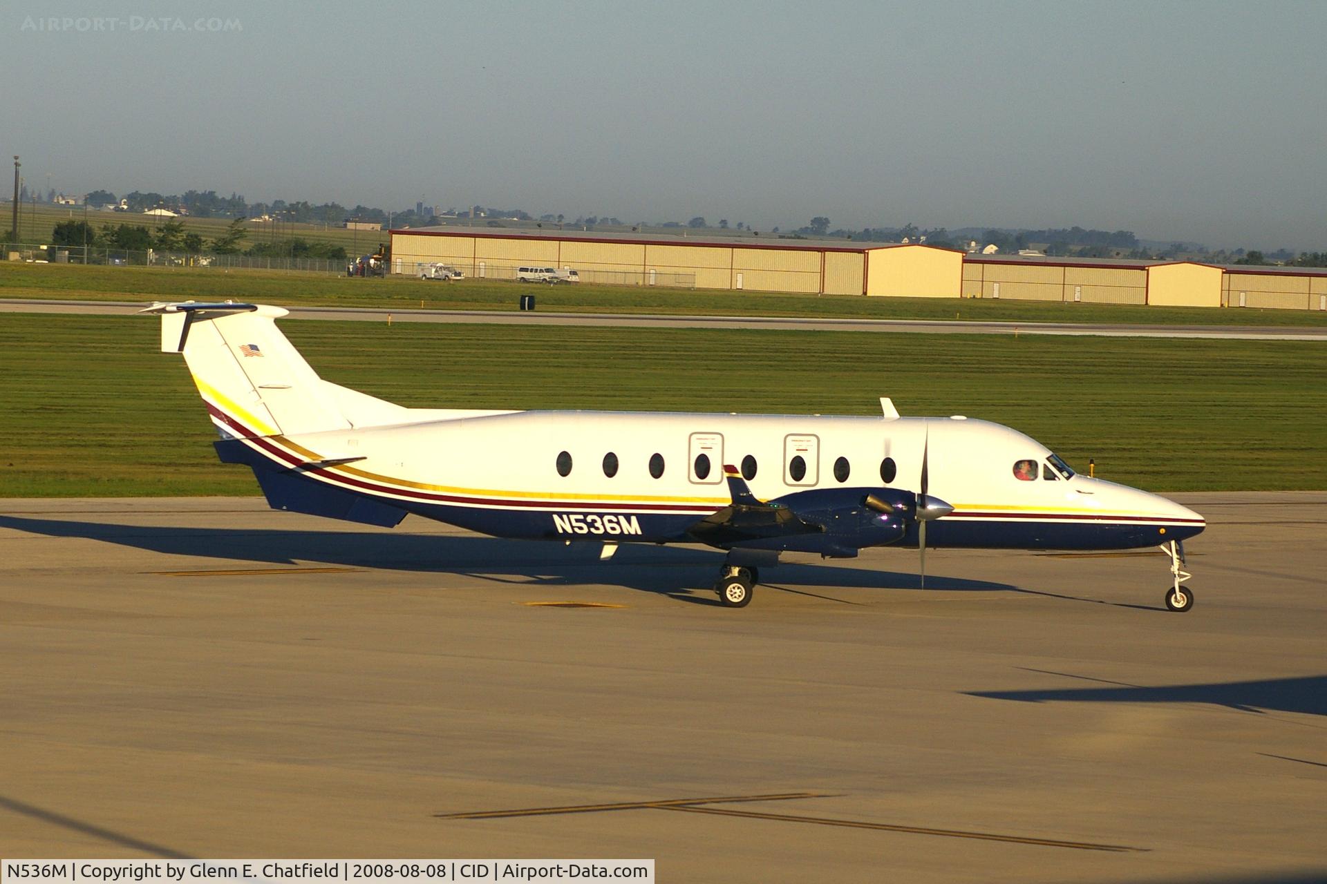 N536M, 1998 Beech 1900D C/N UE-334, On the Landmark Ramp.  Seen from my office window.