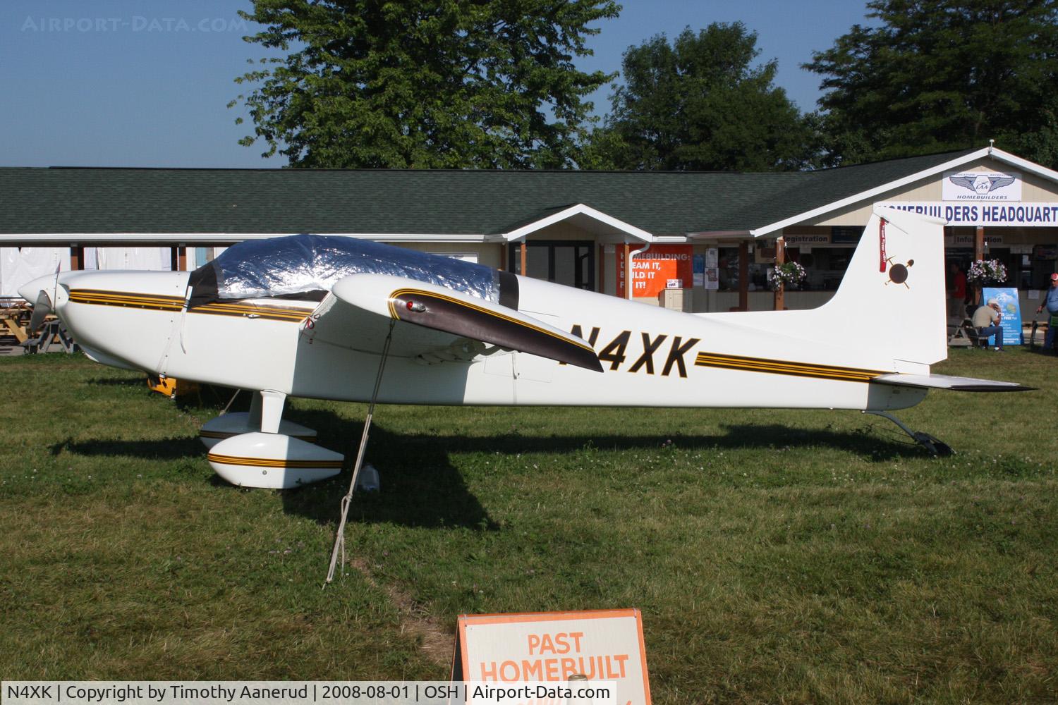 N4XK, 1989 Keller Frederick H FK 1 STOL C/N 001, 1989 Prospector STOL at EAA AirVenture 2008.   1989 Plans Built Grand Champion AirVenture 1989.  Sport Aviation October 1989 has a ten page article on this airplane.