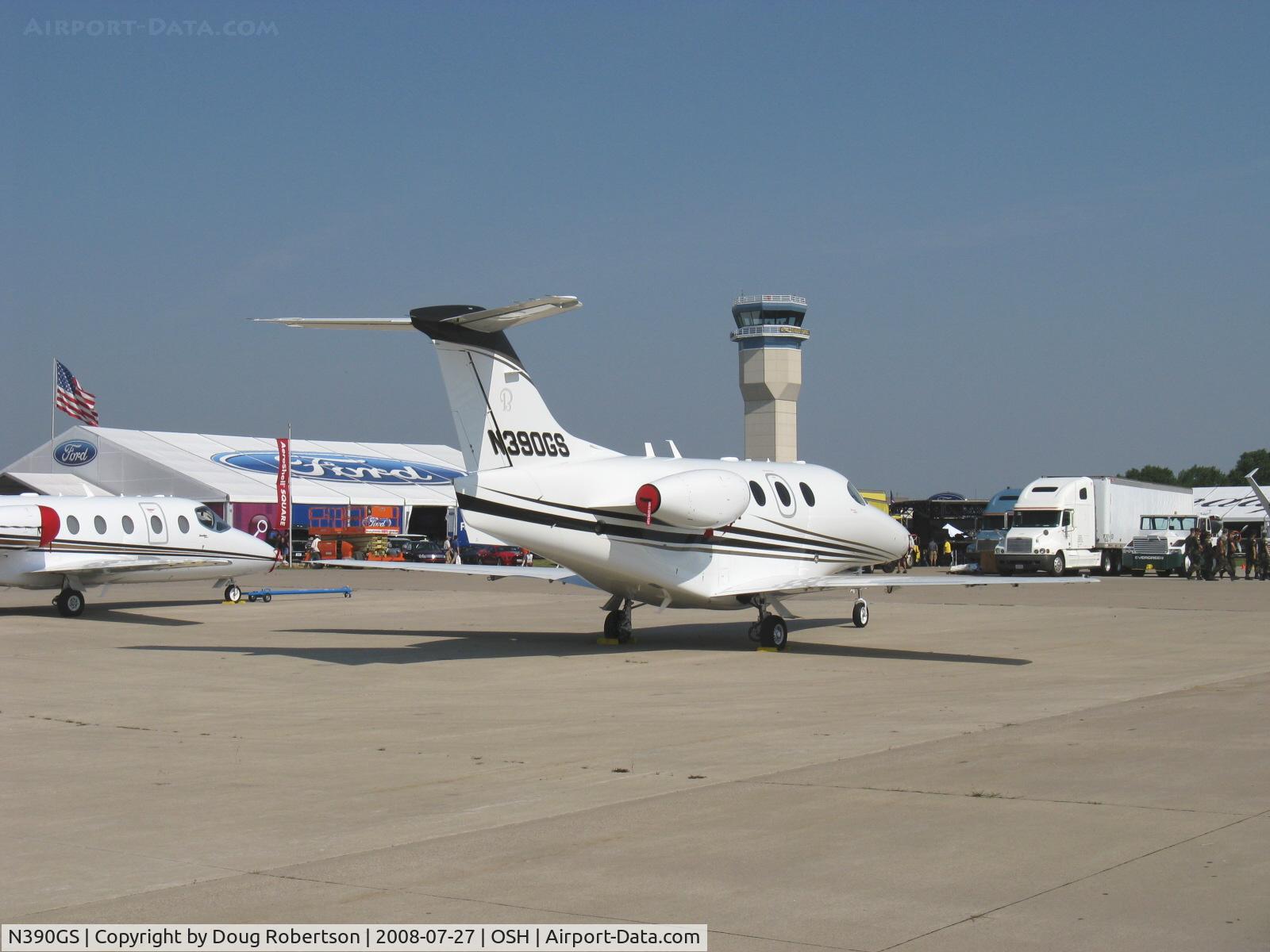 N390GS, 2008 Hawker Beechcraft Corp 390 C/N RB-231, 2007 Hawker Beechcraft 390 PREMIER I, two Williams FJ44-2A turbofans, 2,965 lb st each.