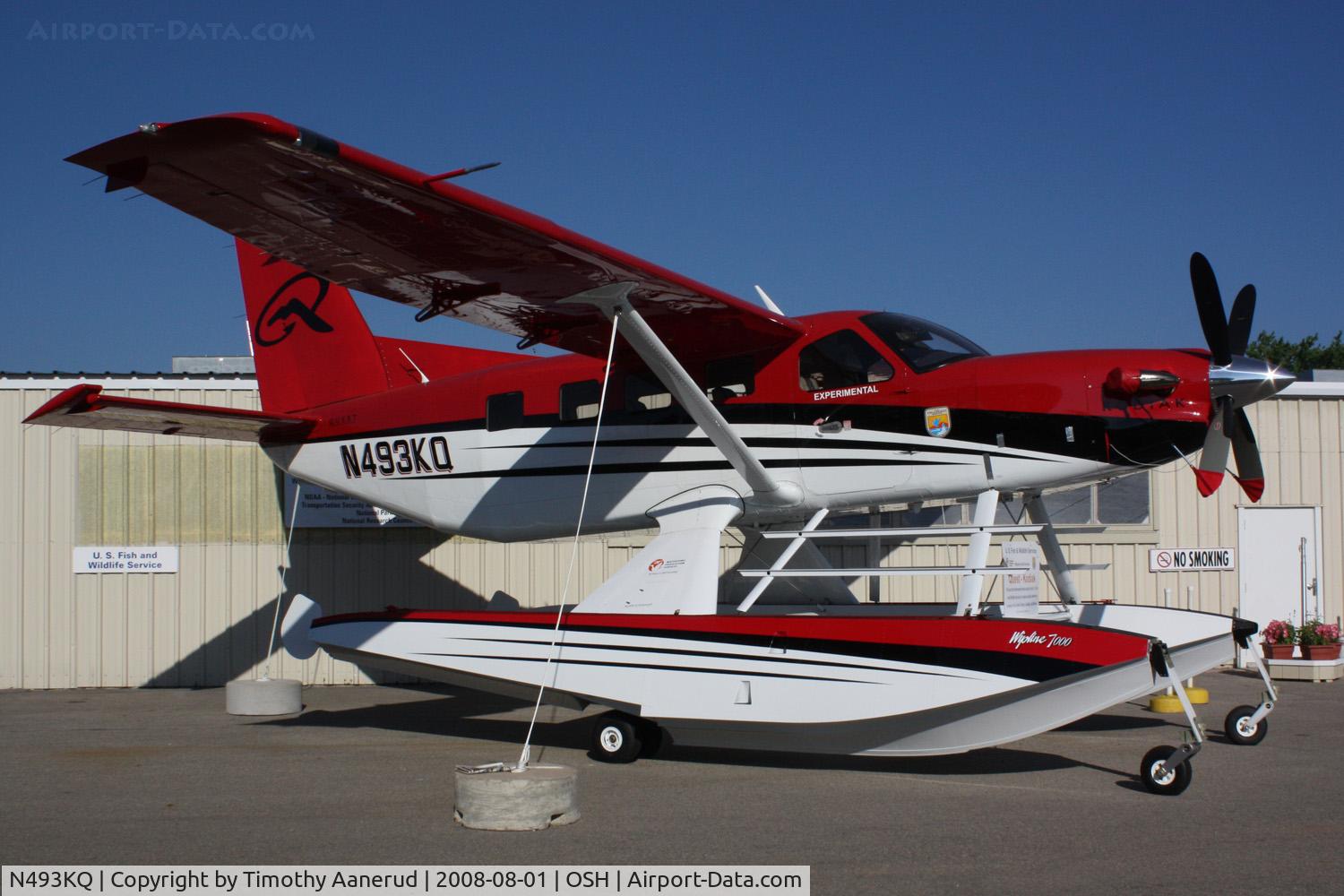 N493KQ, 2008 Quest Kodiak 100 C/N 100-0003, EAA AirVenture 2008, now with Wipline floats