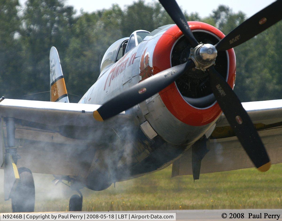N9246B, 1944 Republic P-47D Thunderbolt C/N 339-55605, I love watching a radial come to life