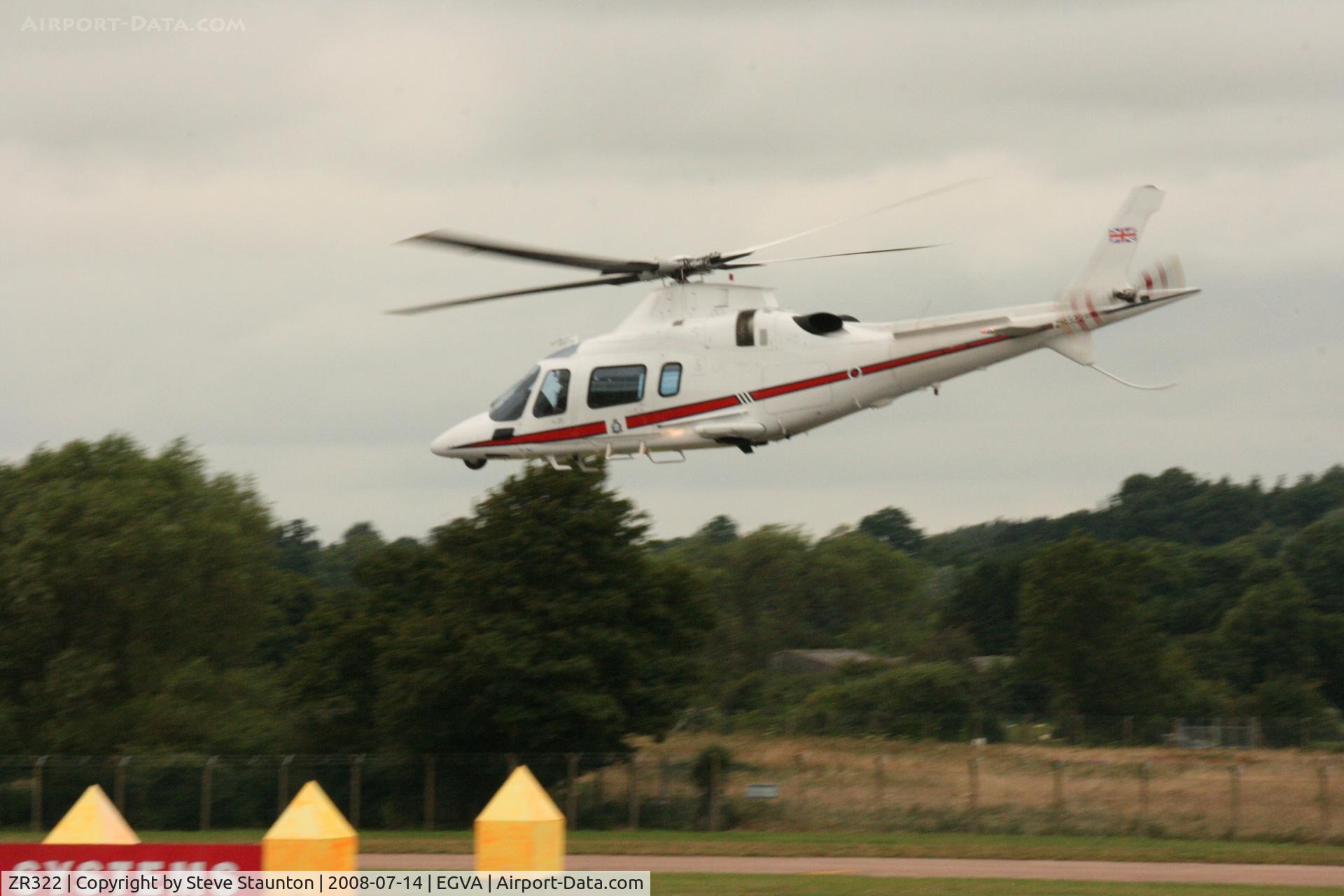 ZR322, 2006 Agusta A-109E Power C/N 11664, Taken at the Royal International Air Tattoo 2008 during arrivals and departures (show days cancelled due to bad weather)