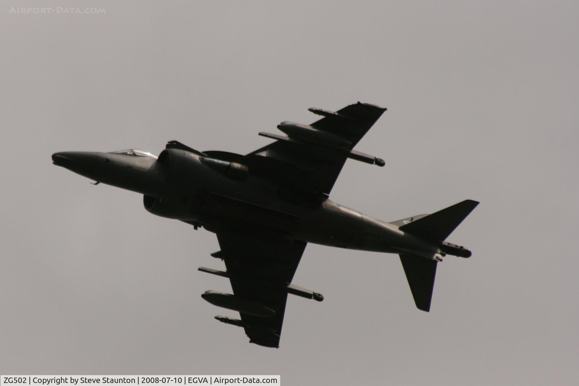 ZG502, 1990 British Aerospace Harrier GR.7 C/N P73, Taken at the Royal International Air Tattoo 2008 during arrivals and departures (show days cancelled due to bad weather)
