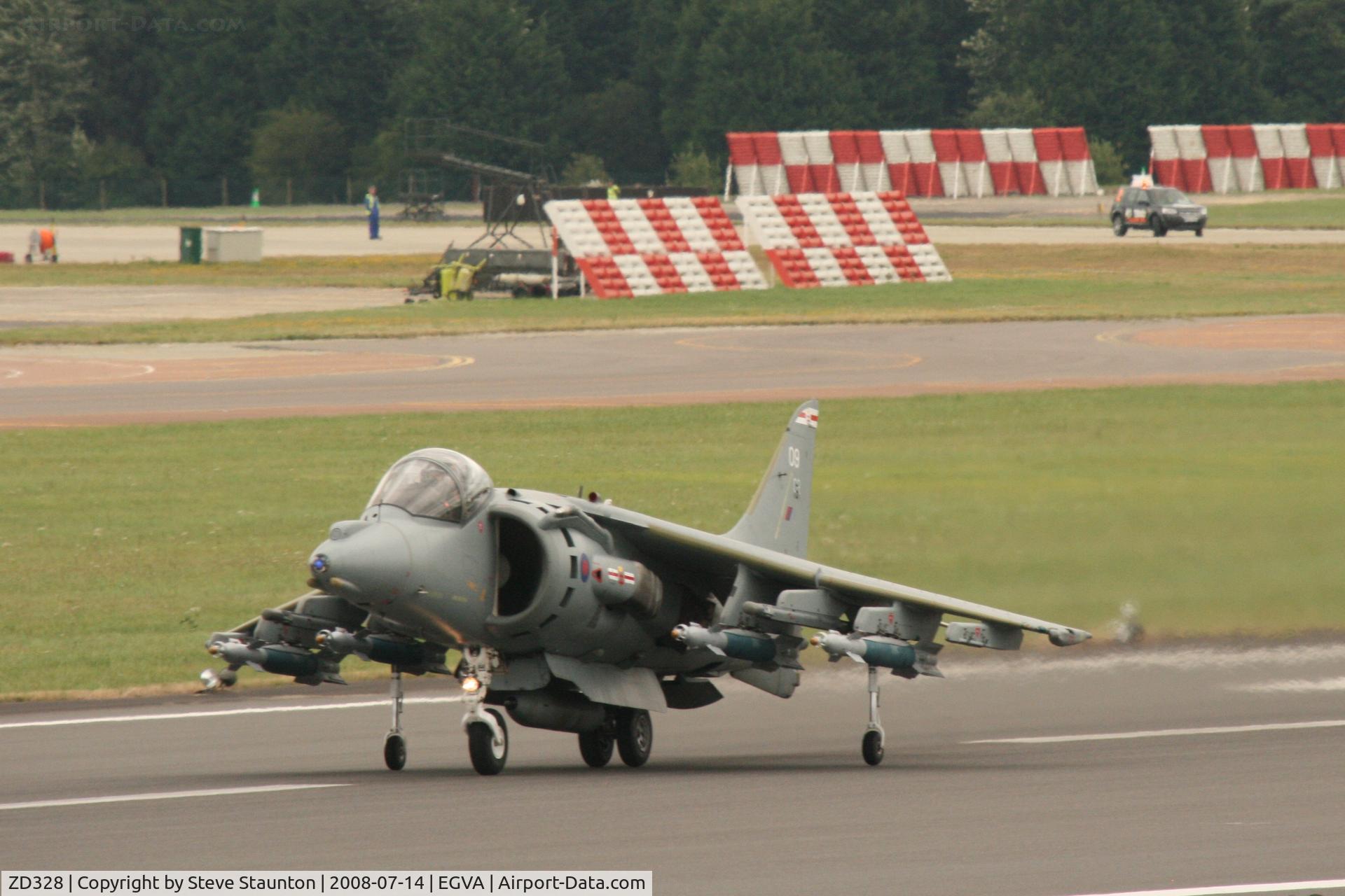 ZD328, 1988 British Aerospace Harrier GR.9 C/N 512116/P9, Taken at the Royal International Air Tattoo 2008 during arrivals and departures (show days cancelled due to bad weather)