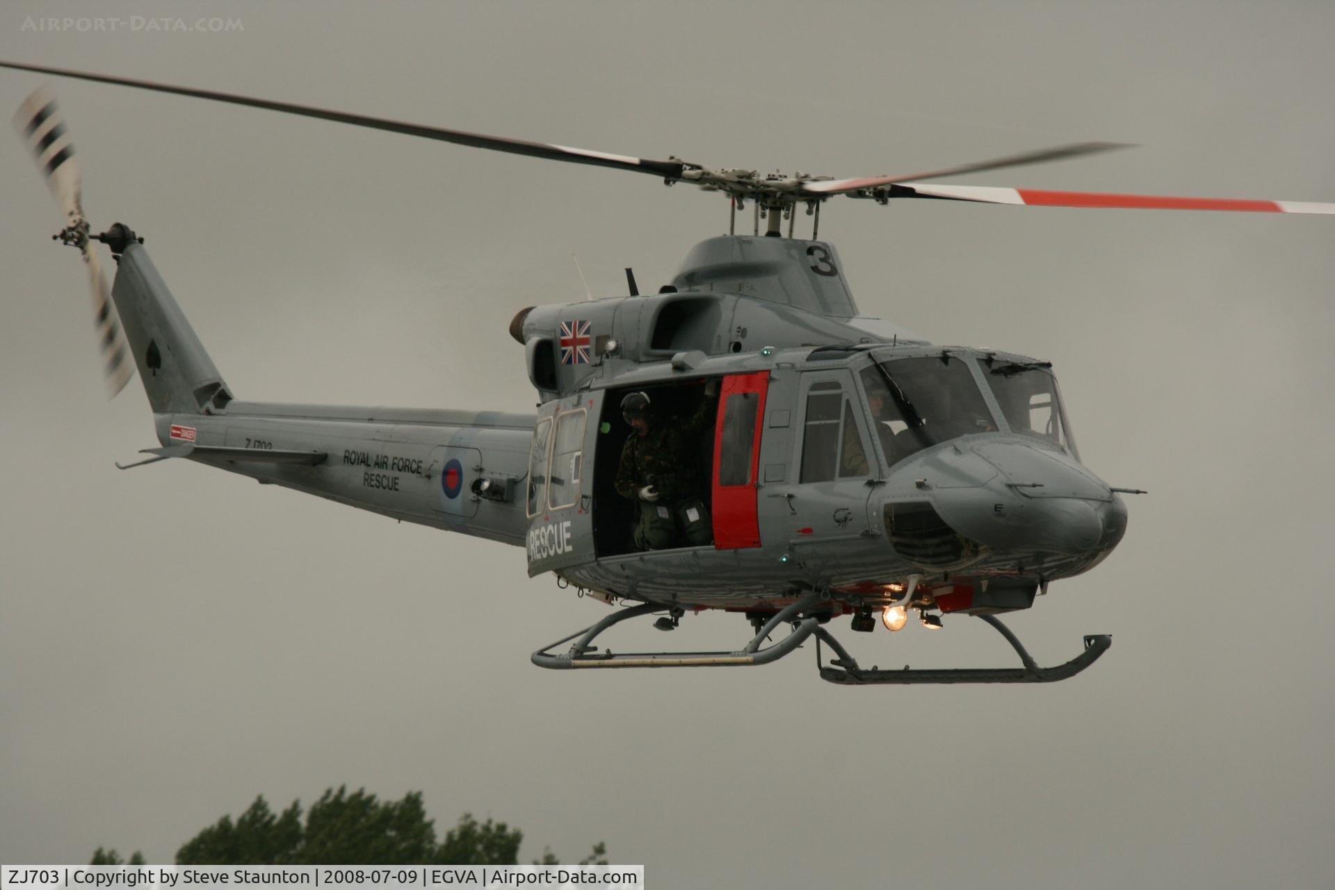 ZJ703, 2002 Bell 412EP Griffin HAR.2 C/N 36296, Taken at the Royal International Air Tattoo 2008 during arrivals and departures (show days cancelled due to bad weather)