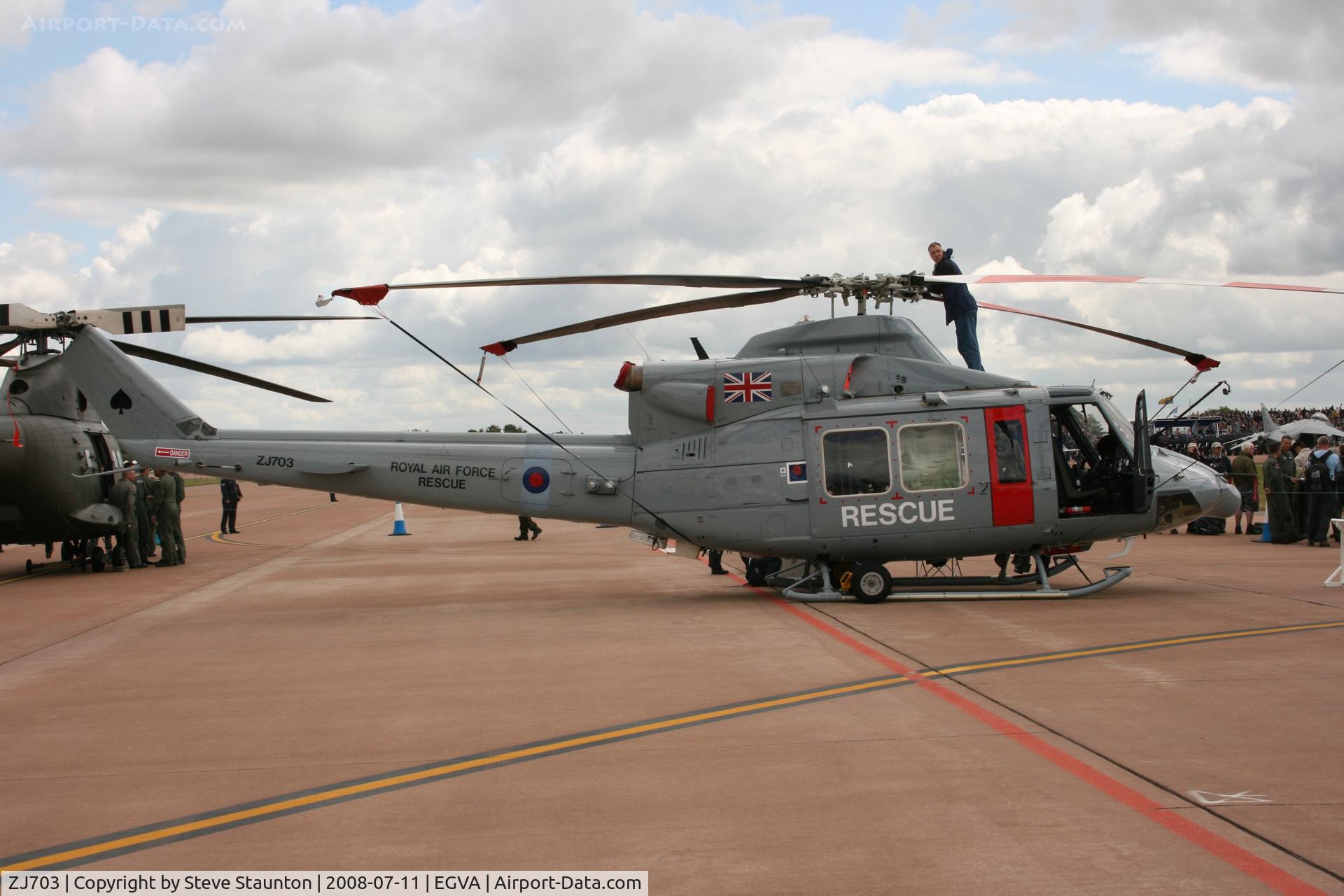 ZJ703, 2002 Bell 412EP Griffin HAR.2 C/N 36296, Taken at the Royal International Air Tattoo 2008 during arrivals and departures (show days cancelled due to bad weather)