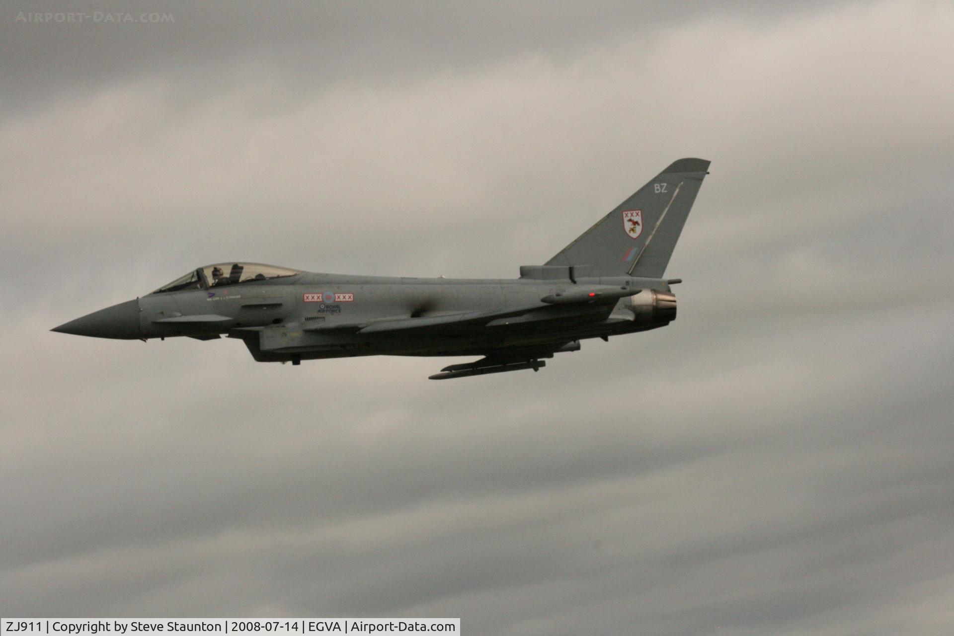 ZJ911, 2005 Eurofighter EF-2000 Typhoon F2 C/N 0041/BS002, Taken at the Royal International Air Tattoo 2008 during arrivals and departures (show days cancelled due to bad weather)