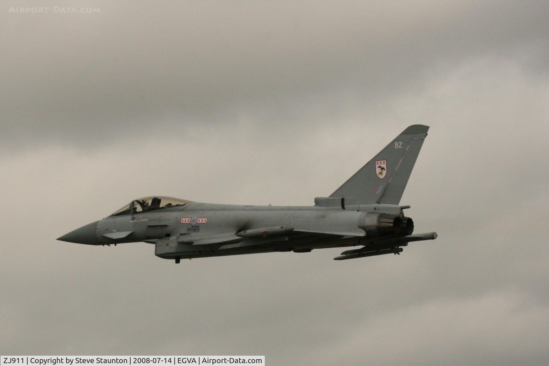 ZJ911, 2005 Eurofighter EF-2000 Typhoon F2 C/N 0041/BS002, Taken at the Royal International Air Tattoo 2008 during arrivals and departures (show days cancelled due to bad weather)