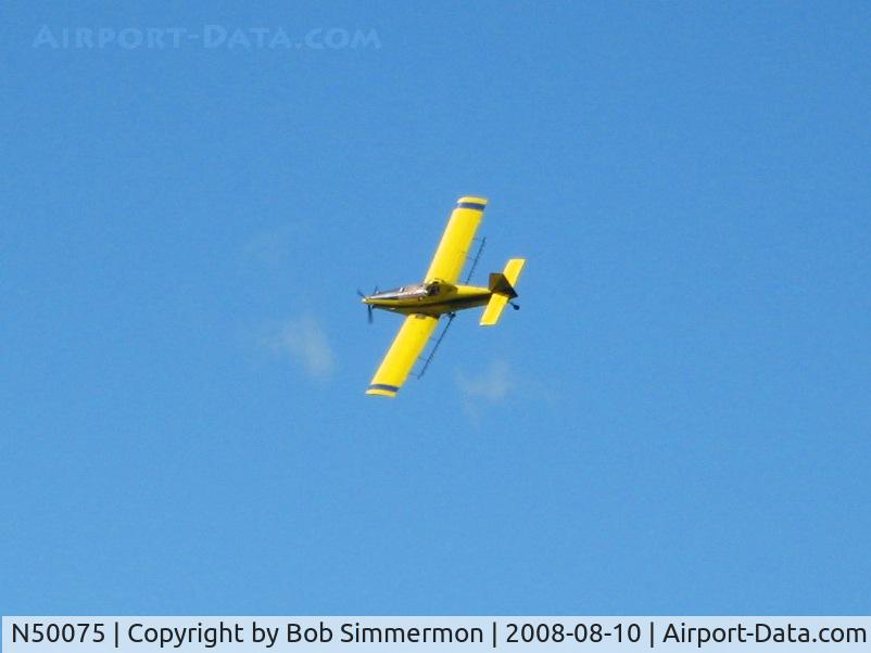 N50075, 1998 Air Tractor Inc AT-502B C/N 502B-0494, Spraying corn next to my house near La Rue, Ohio.