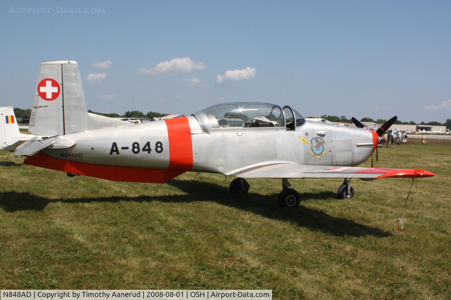 N848AD, 1959 Pilatus P3-05 C/N 486-35, EAA AirVenture 2008