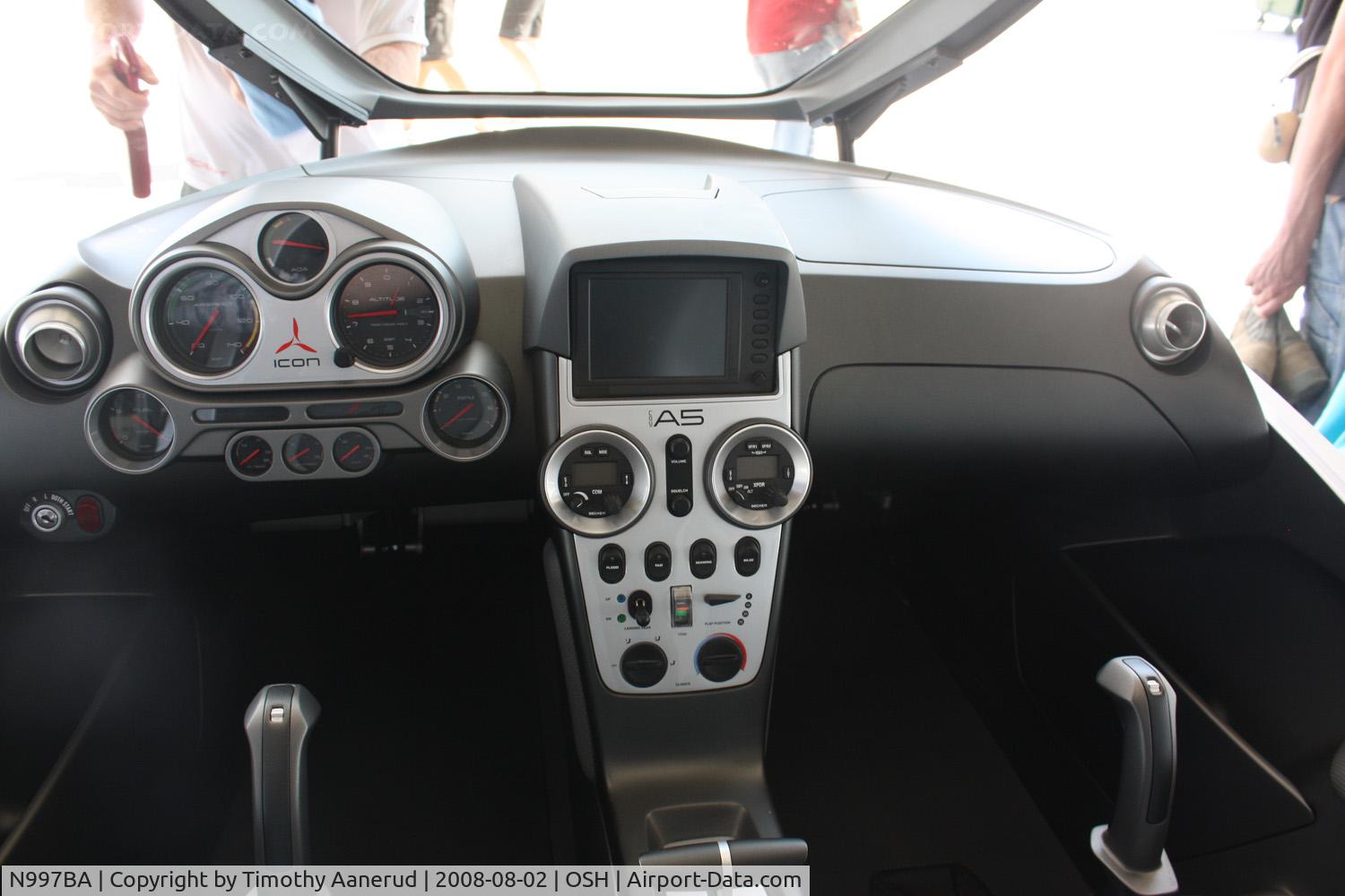 N997BA, 2008 ICON Aircraft A5 C/N 00001, EAA AirVenture 2008, Icon Aircraft A5-POC, instrument panel from the fullsize mockup