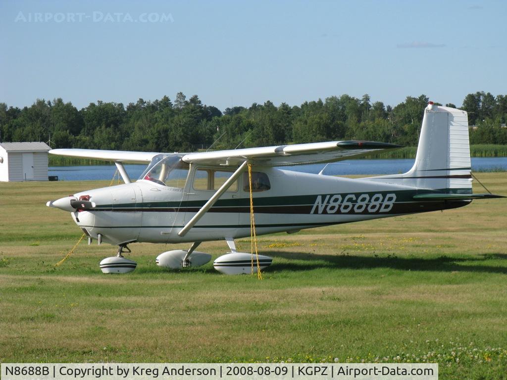 N8688B, 1957 Cessna 172 C/N 36388, On the grass ramp