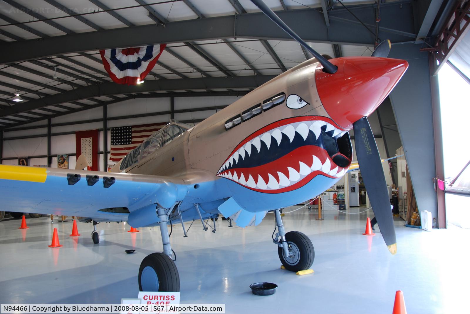 N94466, 1942 Curtiss P-40E C/N AK-899, Flying Tiger On display at the Warhawk Air Museum.