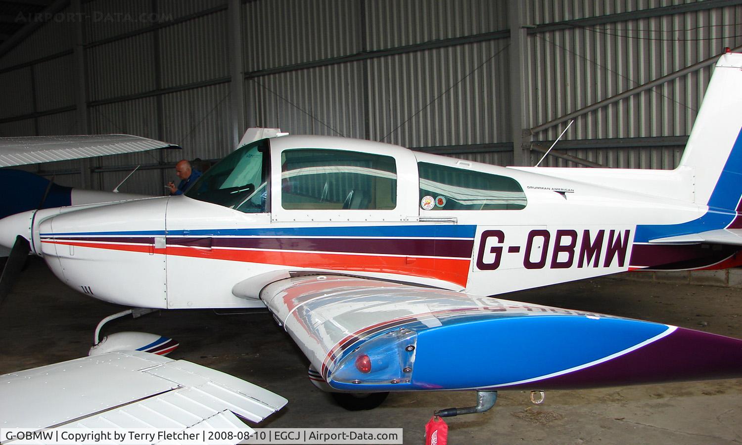 G-OBMW, 1975 Grumman American AA-5 Traveler C/N AA5-0805, Resident aircraft at Sherburn - seen during 2008 LAA Regional Fly in