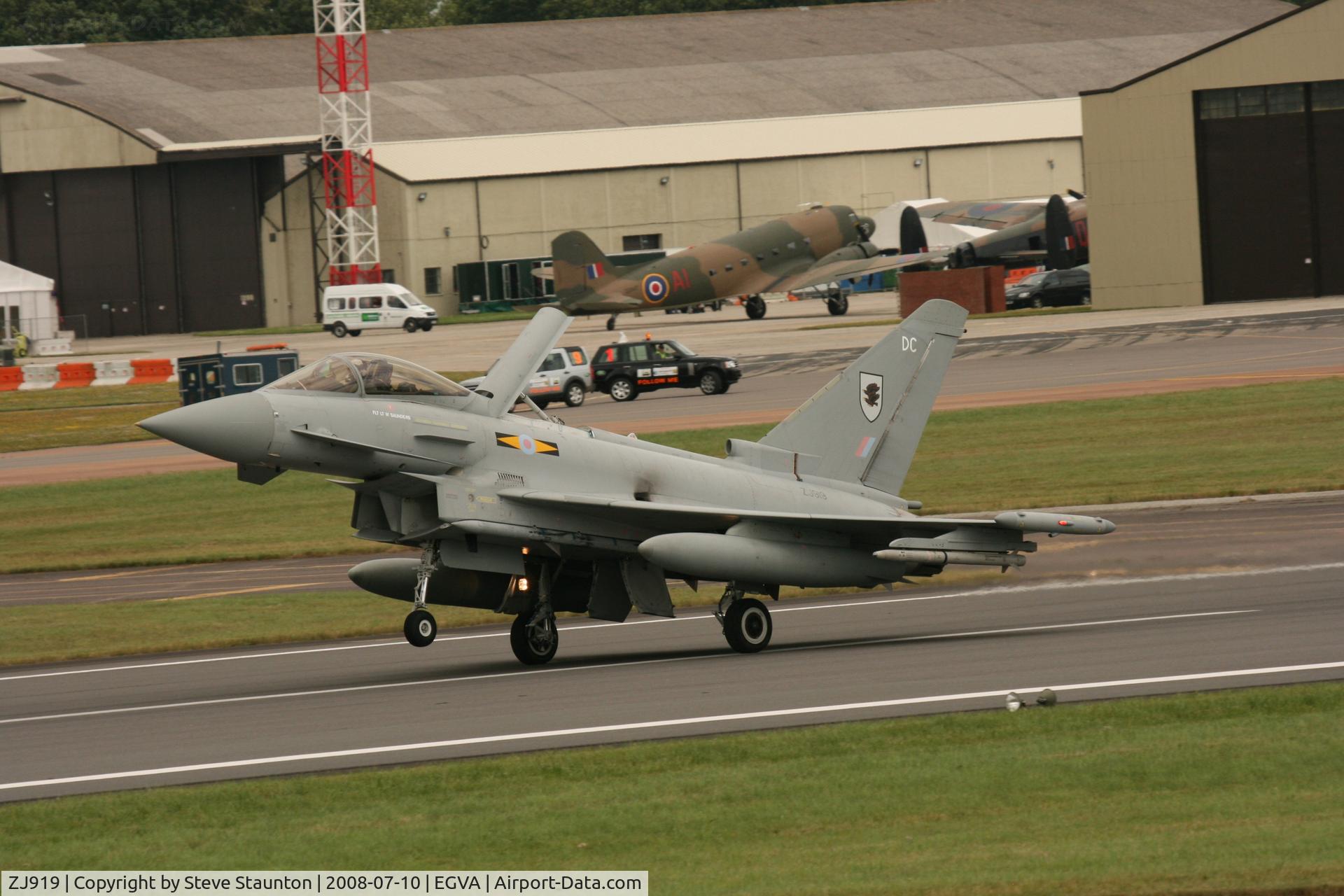 ZJ919, 2006 Eurofighter EF-2000 Typhoon FGR4 C/N 0064/BS010, Taken at the Royal International Air Tattoo 2008 during arrivals and departures (show days cancelled due to bad weather)