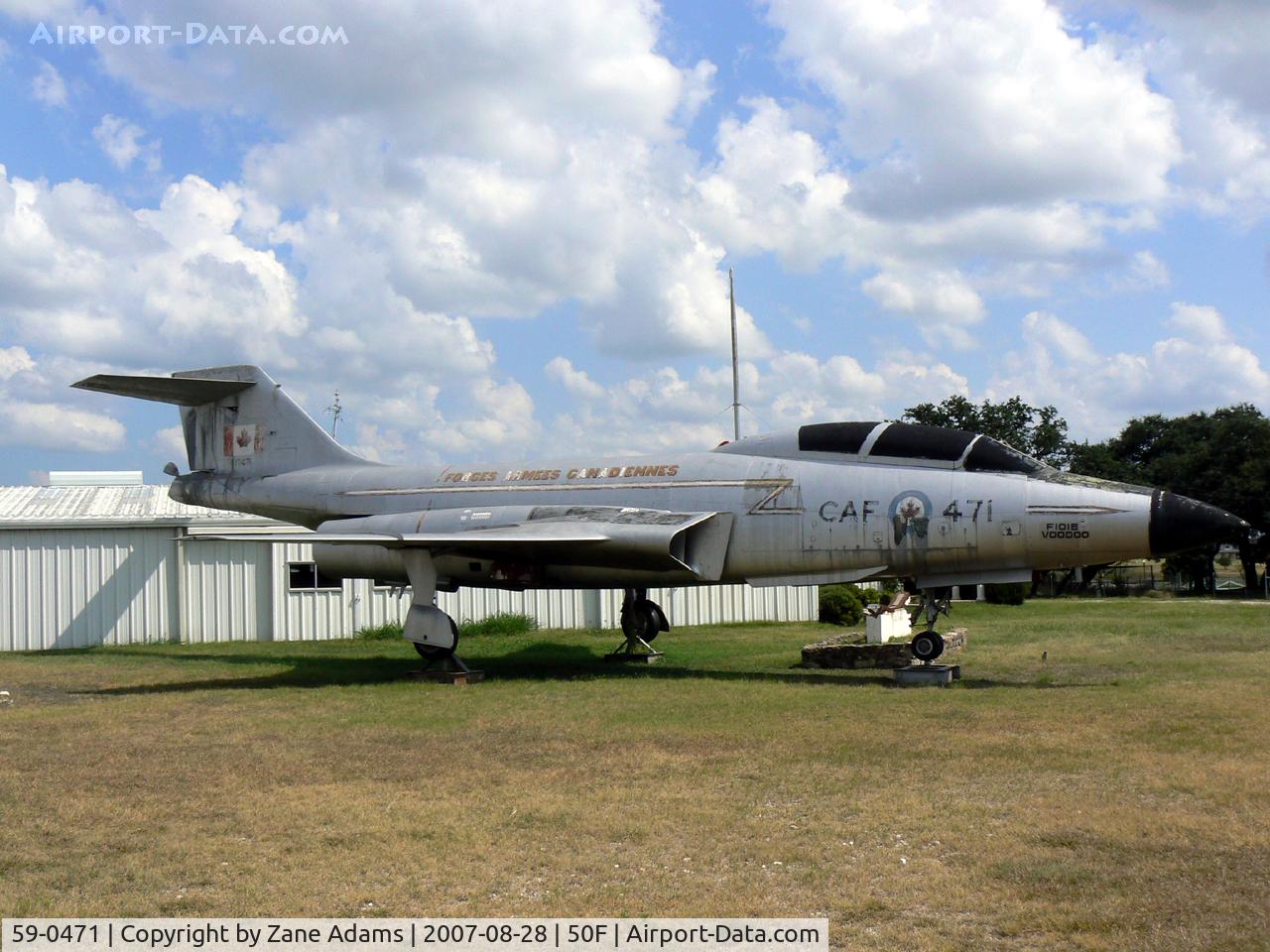 59-0471, McDonnell F-101B Voodoo C/N 795, At the Pate Museum of Transportation near Cresson, TX - This aircraft was delivered to Canada in 1961-62 as RC-101 - RCAF 17471