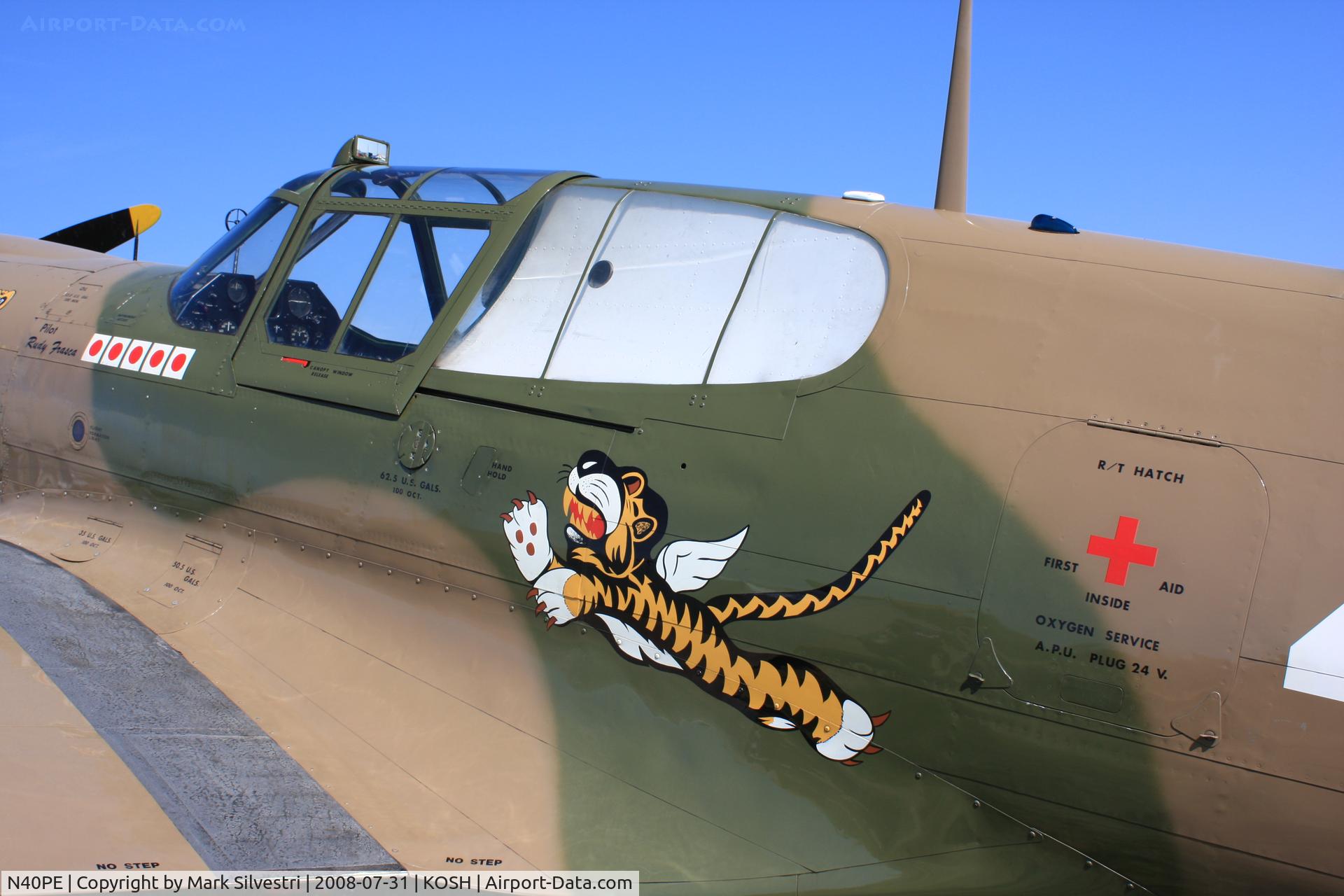 N40PE, 1942 Curtiss P-40E C/N AK905, Oshkosh 2008