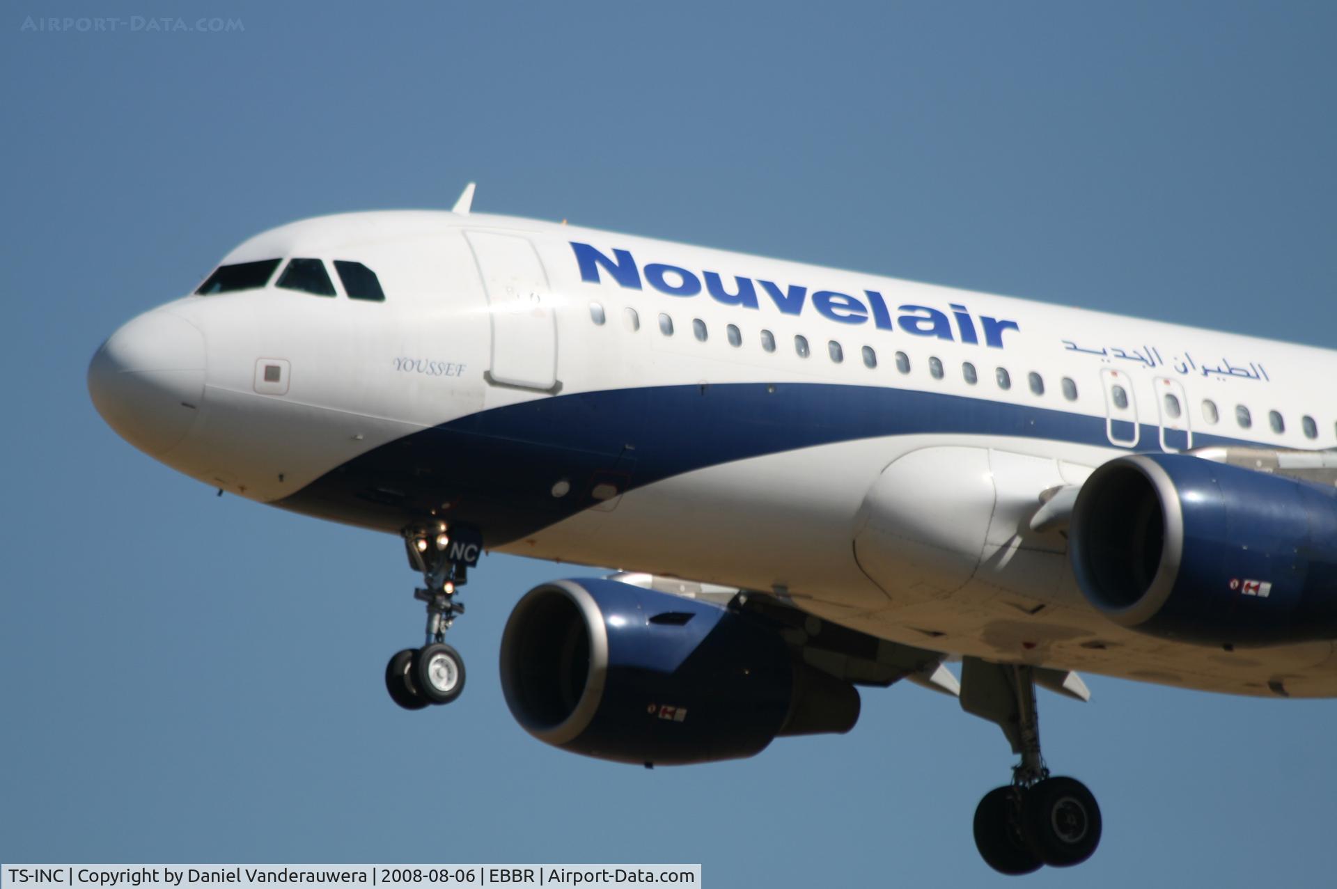 TS-INC, 2002 Airbus A320-214 C/N 1744, descending to rwy 25L