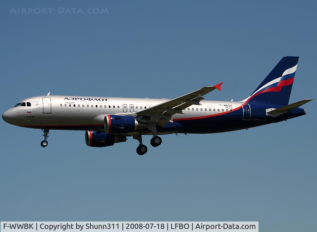 F-WWBK, 2008 Airbus A320-214 C/N 3574, C/n 3574 - Next reg. VP-BZO
