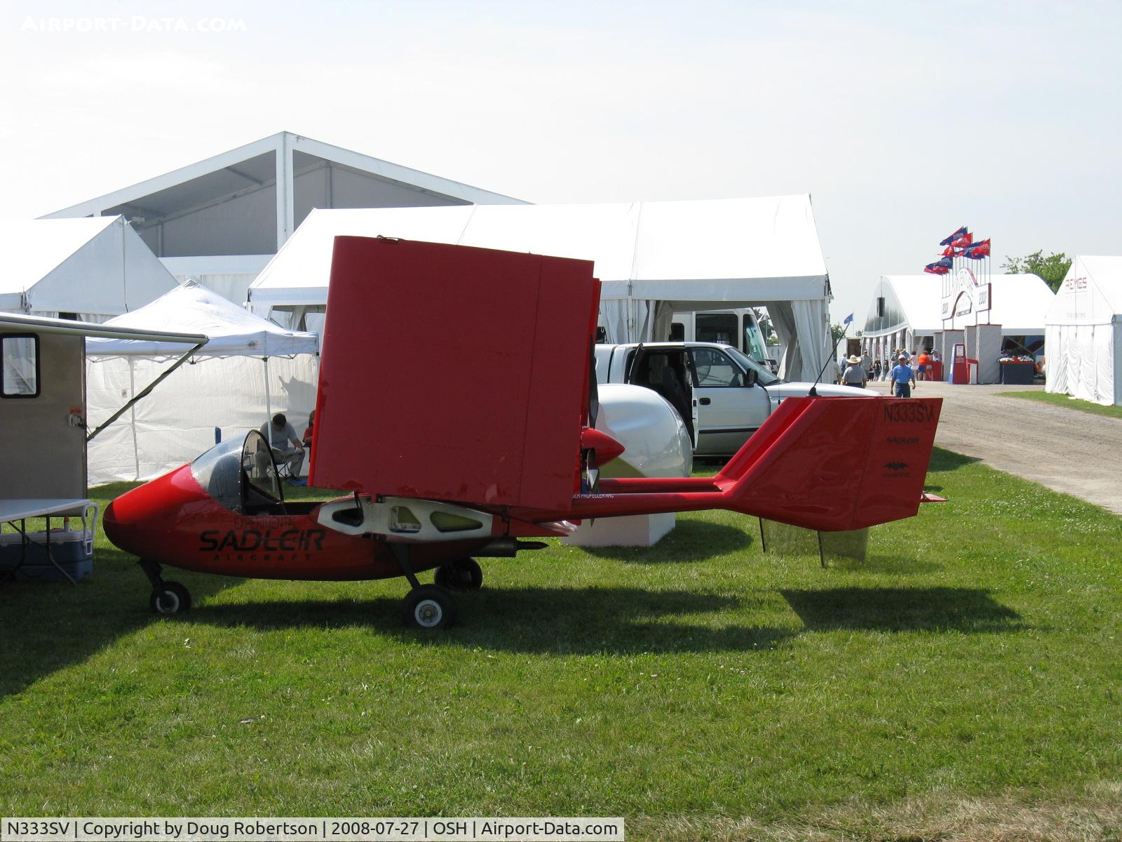 N333SV, 2007 American Microflight Vampire C/N 054, 2007 Sadler American Microflight VAMPIRE, unknown pusher engine, wings folded, Experimental class