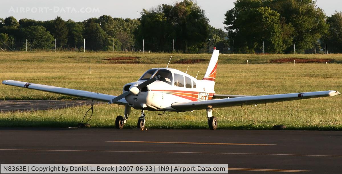 N8363E, 1981 Piper PA-28-161 C/N 28-8116187, The red and orange stripes on this bird reflect a summer sunset.